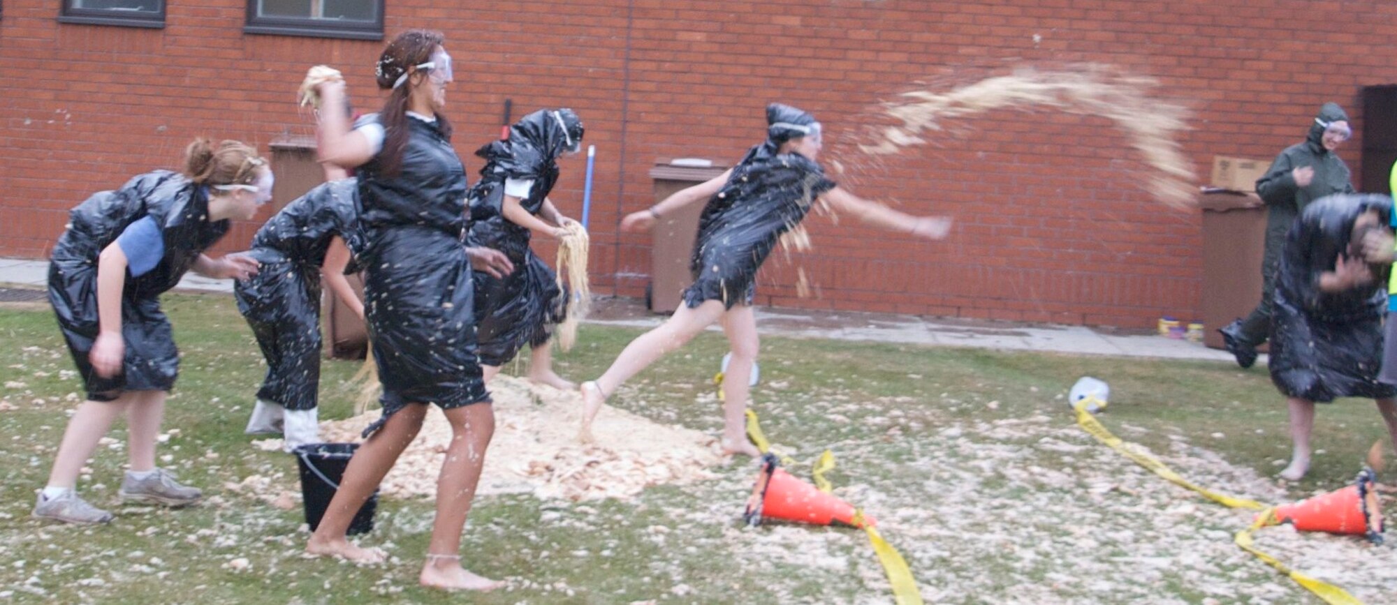RAF ALCONBURY, United Kindom - Students from the Department of Defense Dependent School system at Alconbury participate in the annual "Muckfest". The Muckfest is a giant food fight for the students. The program was put on by the base chapel.