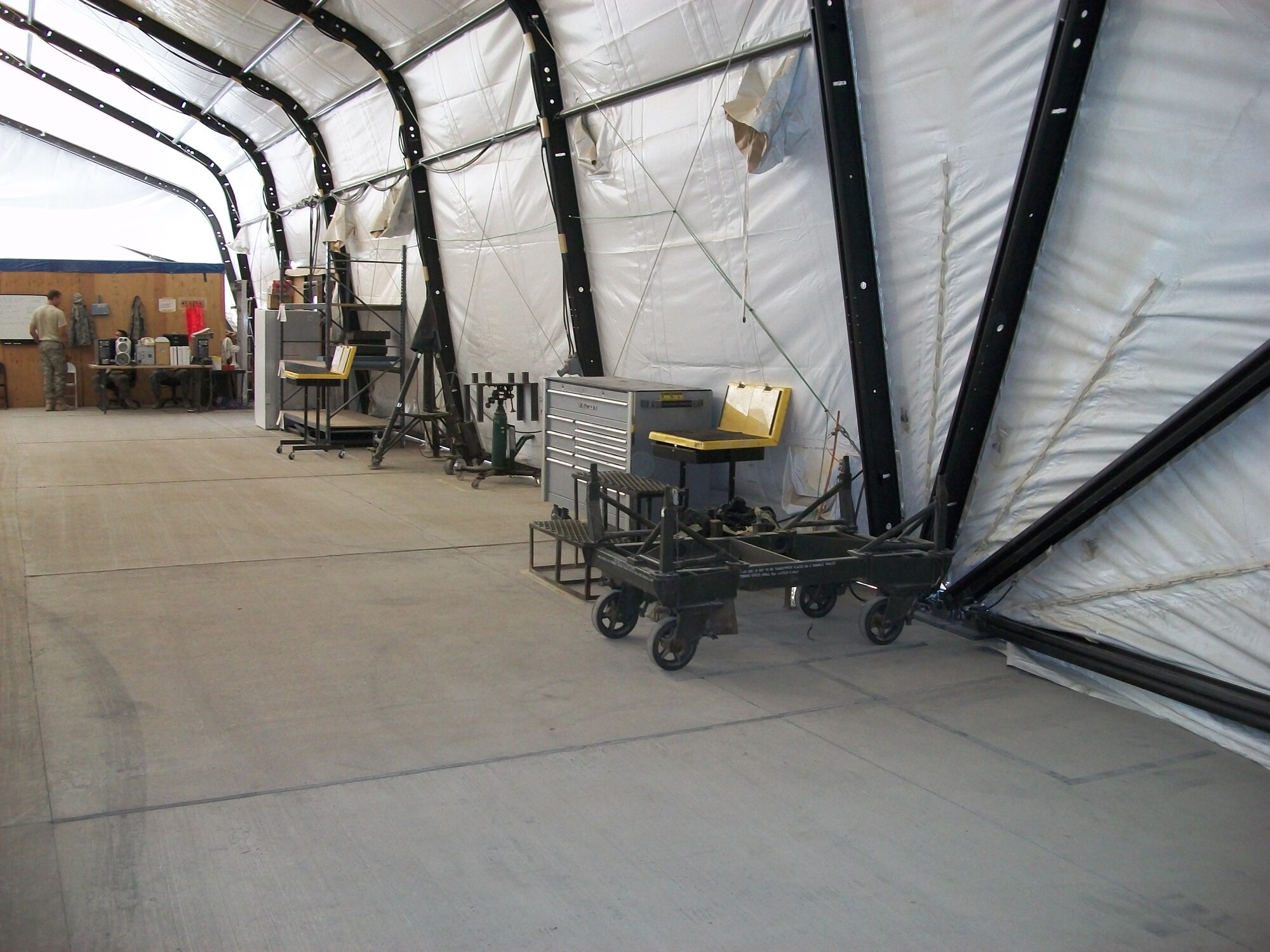 The inside of an A-10 Phase Inspection shelter after application of Air Force Smart Operations of the 21st Century here, Sept. 19, 2009.