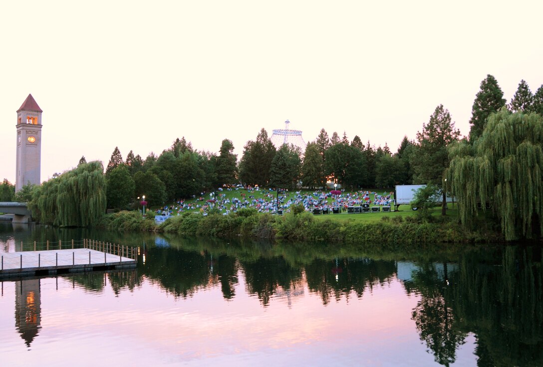 Beautiful view of the Lilac Bowl during concert in Spokane, WA