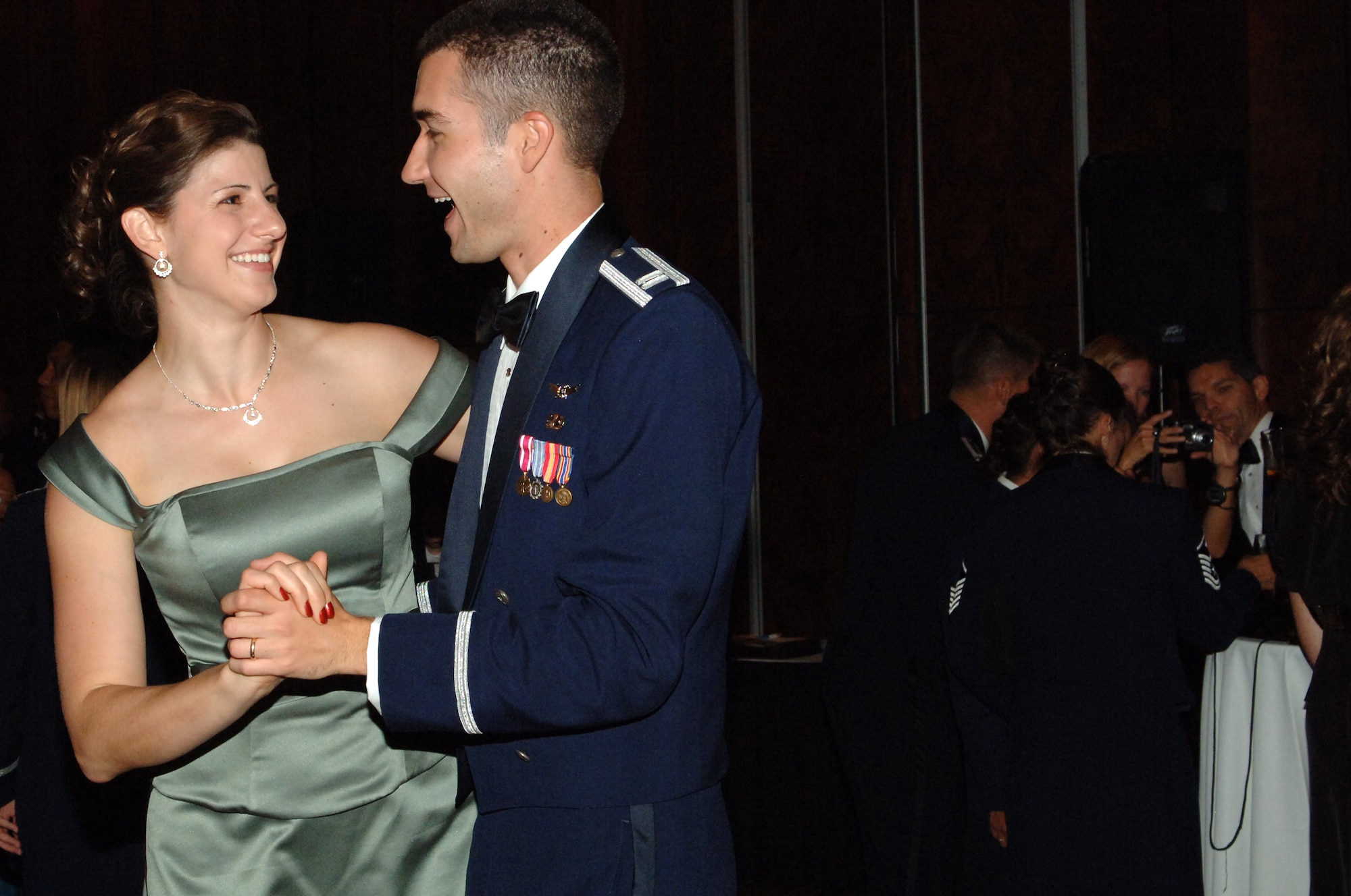 Capt Paul Muller, Det. 45, and his wife Amanda enjoy a moment at the Air Force Ball.  The ball, which was a celebration of the 62nd anniversary of the U.S. Air Force, was held at the Brown Palace. (U.S. Air Force photo by Tech. Sgt. J. LaVoie)