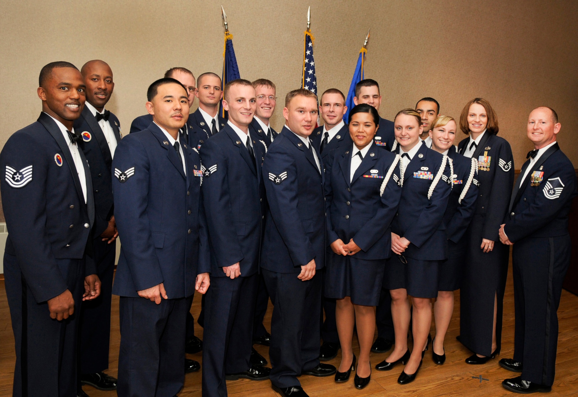The Airmen Leadership class 09-5 and instructors pose for a group photo after graduation Sept. 14, 2009, Eielson Air Force Base, Alaska. (U.S. Air Force photo/Airman 1st Class Laura Goodgame)