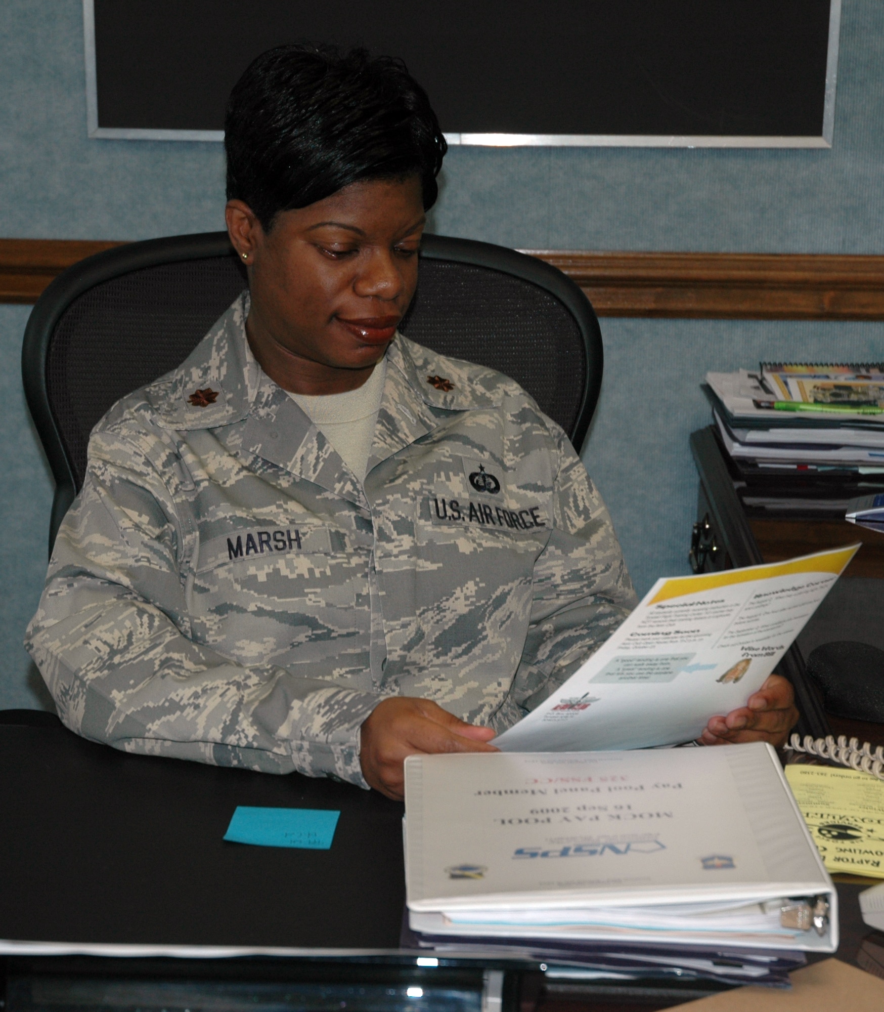 Major Latitia A.C. Marsh took command of the 325th Force Support Squadron June 29, and has since then been working vigorously to make a difference, (U.S. Air Force photo by Airman1st Class Rachelle Elsea)