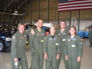 Members of the 34th Aeromedical Evacuation Squadron stop for a photo during the 2009 Air Mobility Command RODEO competition July 20-24 at McChord Air Force Base, Wash. The members of the unit went head-to-head with other AES's in the Air Force and from other countries. The 34th AES took second place overall in their competition category, losing out to a Ramstein Air Base unit from Germany. (From left to right: Tech. Sgt. Rebecca Diaz, Tech. Sgt. Steven Nedorolik, Lt. Col. Kathleen Flarity, Senior Master Sgt. Richard Buchanan and Capt. Carrie Williamson) (Courtesy photo)