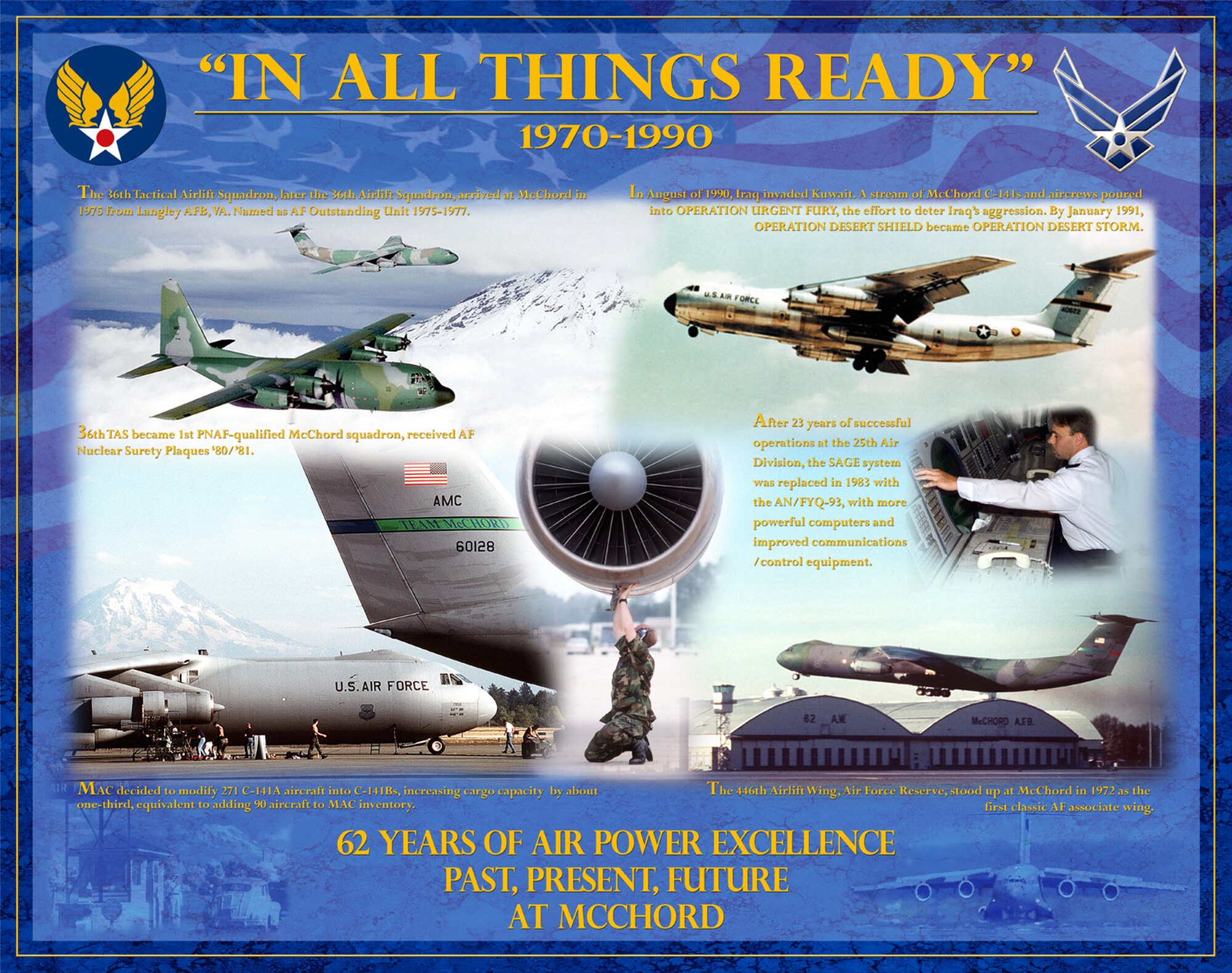 Historical poster depicting McChord's 1970-1990's era. (U.S. Air Force Graphic/Adamarie Lewis-Paige)