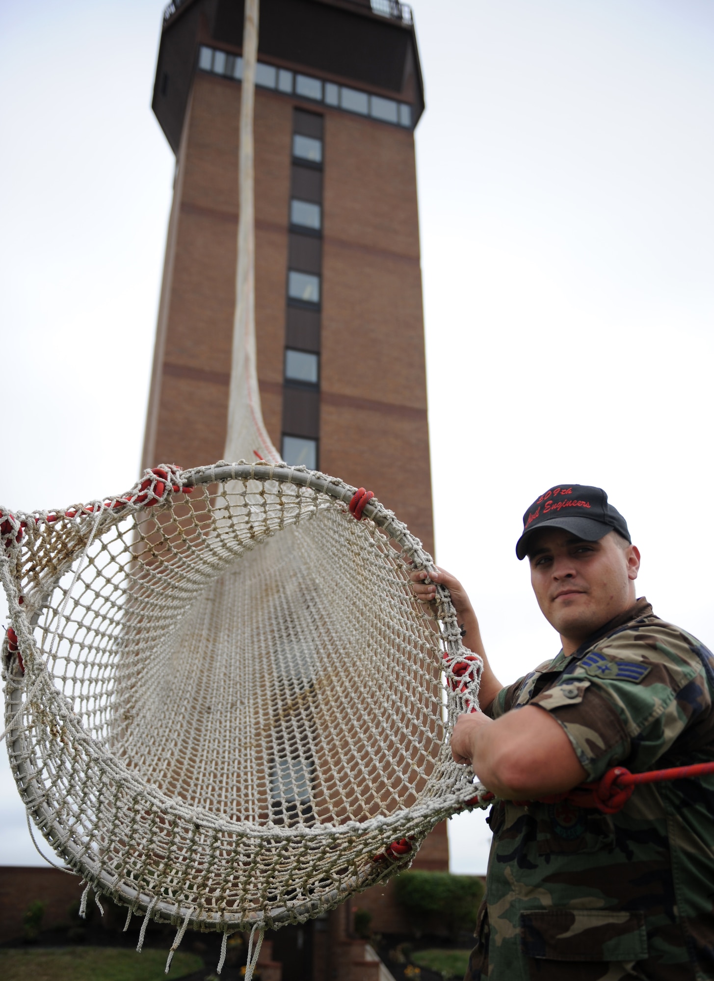 WHITEMAN AIR FORCE BASE, Mo. –Members of the 509th Fire Department stabilize the tower slide Sept. 22. Personal who work in the tower must go through the proper training to insure they can escape from the tower in case of an emergency. (U.S. Air Force photo/Senior Airman Cory Todd)