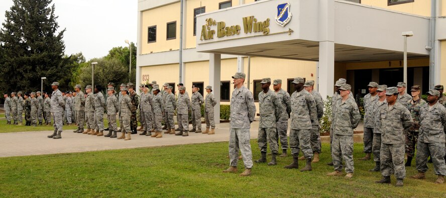 Members of Incirlik stand in formation Friday, Sept. 18, 2009, during the POW/MIA Recognition Day ceremony at Incirlik Air Base, Turkey. POW/MIA Recognition Day is observed on the third Friday in September, this year being the same day as the U.S. Air Force’s 62nd birthday. This day helps the nation remember those imprisoned while serving in conflict and those who remain missing in action. (U.S. Air Force photo/Airman 1st Class Amber Ashcraft)