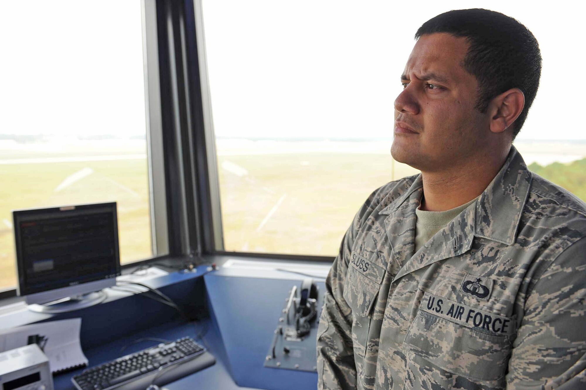 Tech. Sgt. Daniel Sluss was recognized by 20th Fighter Wing leaders for his lifesaving actions during a vacation in North Carolina Sept. 21, 2009, at Shaw Air Force Base, S.C. Sergeant Sluss, a 20th Operations Support Squadron air traffic controller, saved a boy who was drowning in the Atlantic Ocean. (U.S. Air Force photo/Senior Airman Matt Davis)