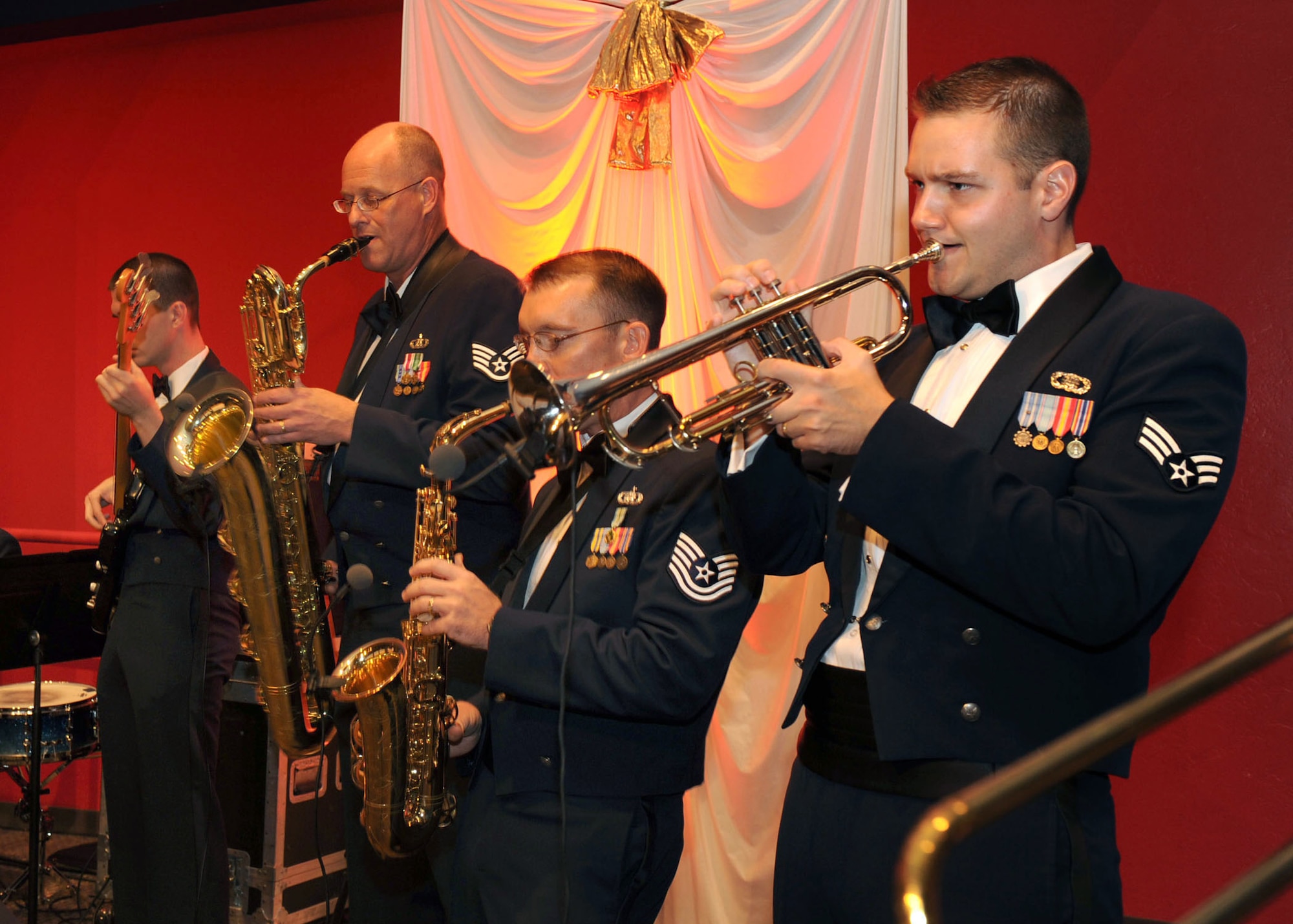 The Air Force band gave a musical performance at the Air Force Ball at the University of Arizona in the Grand Ballroom Sept. 19. Members from and around Davis-Monthan celebrated as the Air Force closed in on its 62nd birthday. (U.S. Air Force photo/Staff Sgt. Valerie Smith)