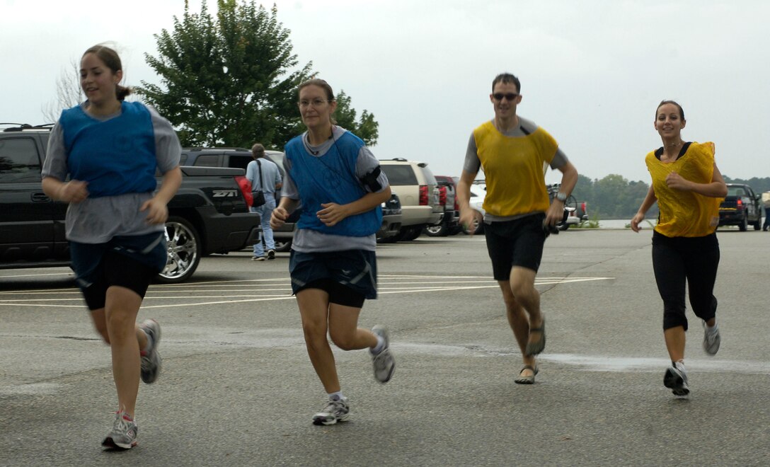 LANGLEY AIR FORCE BASE, Va. – Members of Team Langley participate in a triathlon here Sept. 25. Approximately 21 teams signed up to battle it out during a 10K cycle, 5K run and 1.2K row. (U.S. Air Force Photo/Staff Sgt Christina M. Styer)