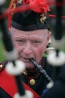 Joe Murphy, Leatherneck Pipe and Drums, warms up before the John Basilone Parade in Raritan, N.J., Sept 27. The parade is the largest military parade in the nation and honors Basilone, a native of the town, who received a Medal of Honor and Navy Cross for actions in Guadalcanal and Iwo Jima. (Marine Corps photo by Sgt. Randall A. Clinton)
