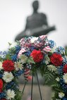 On of the many wreaths placed in front of the John Basilone Statue in Raritan, N.J., Sept. 27. The celebration of the town's Medal of Honor recipient is the largest military parade in the nation. (Marine Corps photo by Sgt. Randall A. Clinton)