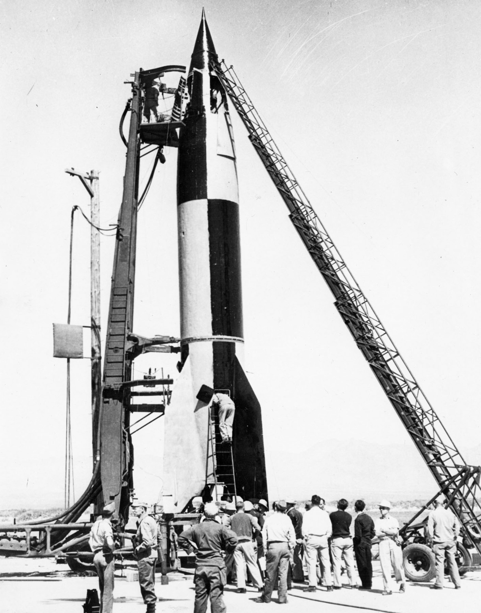 Post-war testing of a captured V-2 at White Sands, N.M. (U.S. Air Force photo)