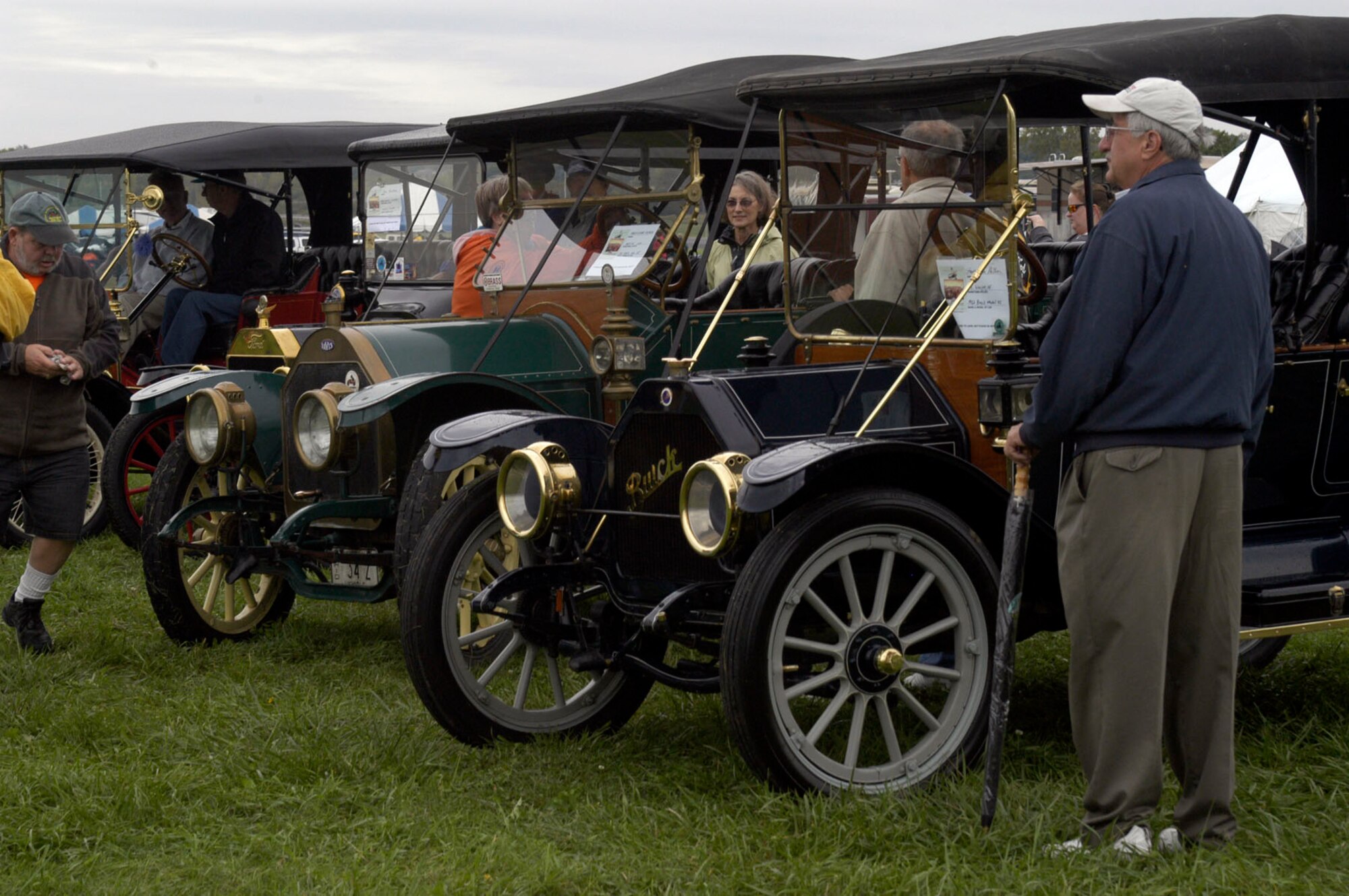 DAYTON, Ohio - Spectators gather around period vehicles during the 2009 World War I Dawn Patrol Rendezvous at the National Museum of the U.S. Air Force. (U.S. Air Force photo)