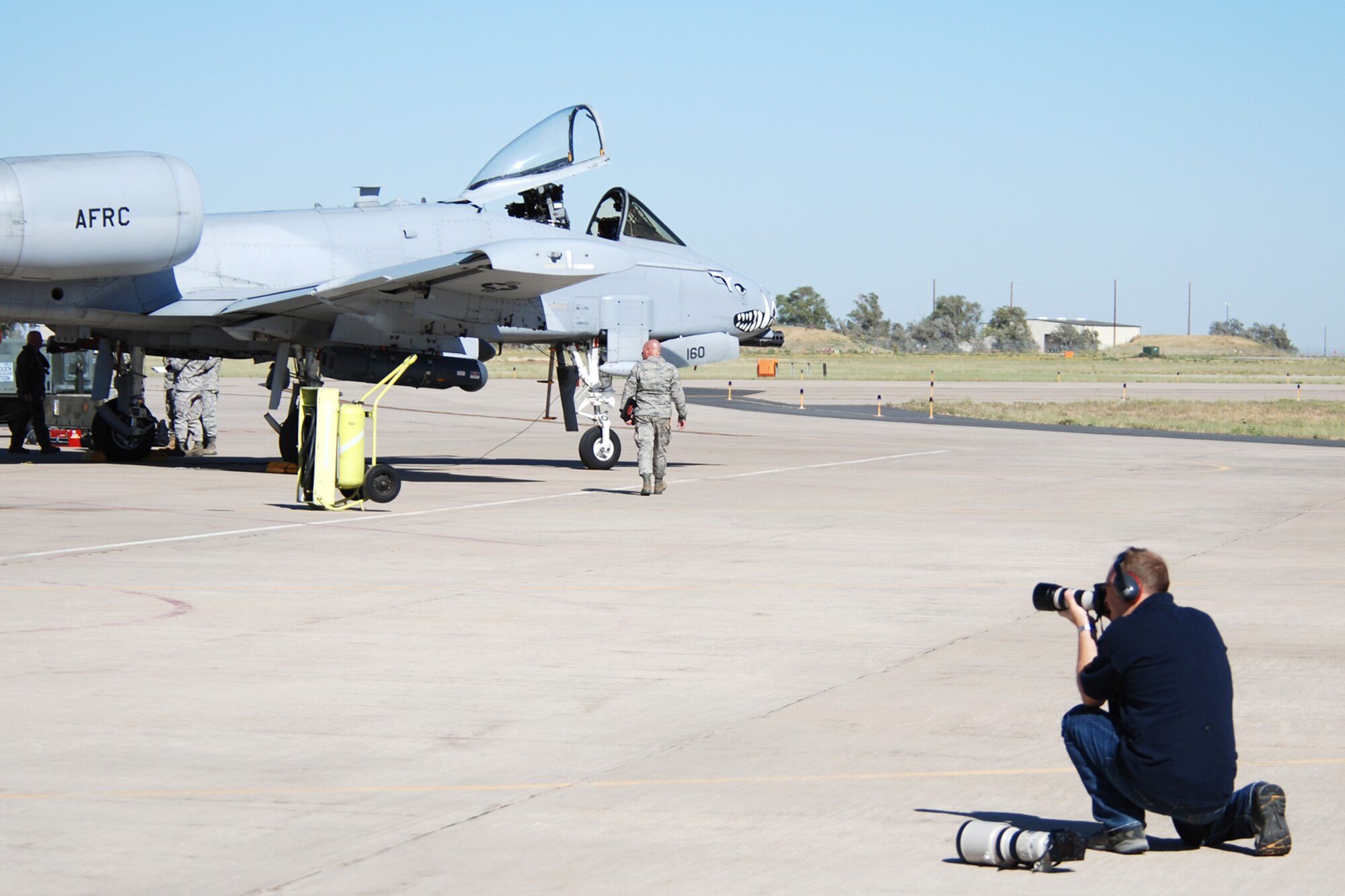 Neil Dunridge, a freelance photographer from Oxford, England, deployed with the 47th Fighter Squadron to Hill Air Force Base, Utah, on September 12, 2009. Mr. Dunridge is currently writing a book about the A-10 Thunderbolt II aircraft. More than 54 members of the 917th Wing from Barksdale Air Force Base, La., and six aircraft participated in the exercise.  (U.S. Air Force photo/Master Sgt. Greg Steele)