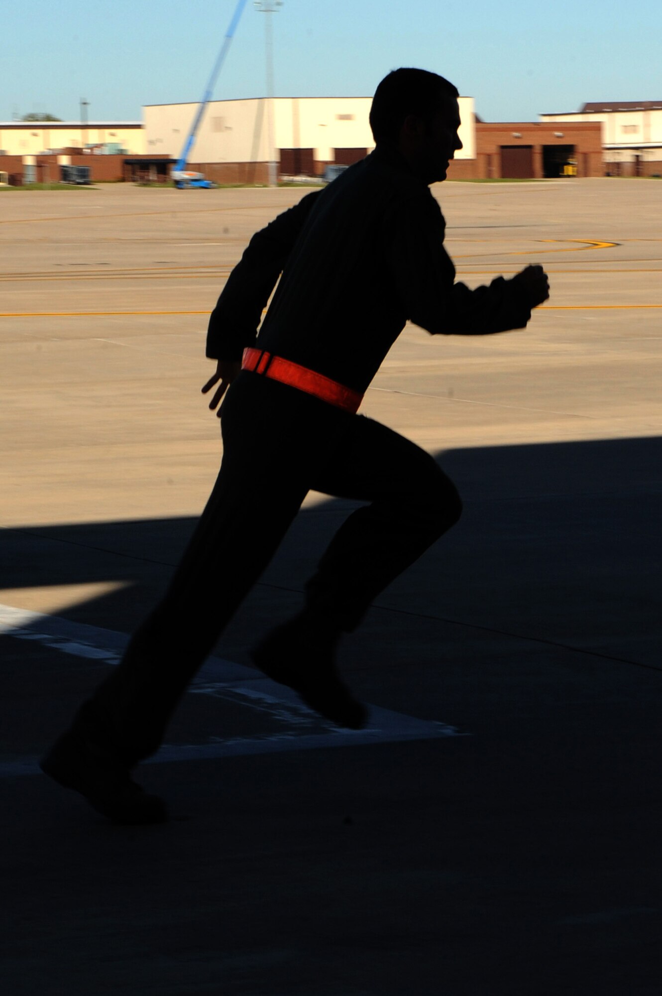 WHITEMAN AIR FORCE BASE, Mo. - A B-2 pilot responds to the last segment of a Nuclear Operation Readiness Exercise "Beast Walk," Sept 29. This part of the exercise tests the response time of the pilots and crew chiefs of the B-2s from the time the alert call is made to the launching of the aircraft.(U.S. Air Force photo/Airman 1st Class Carlin Leslie)