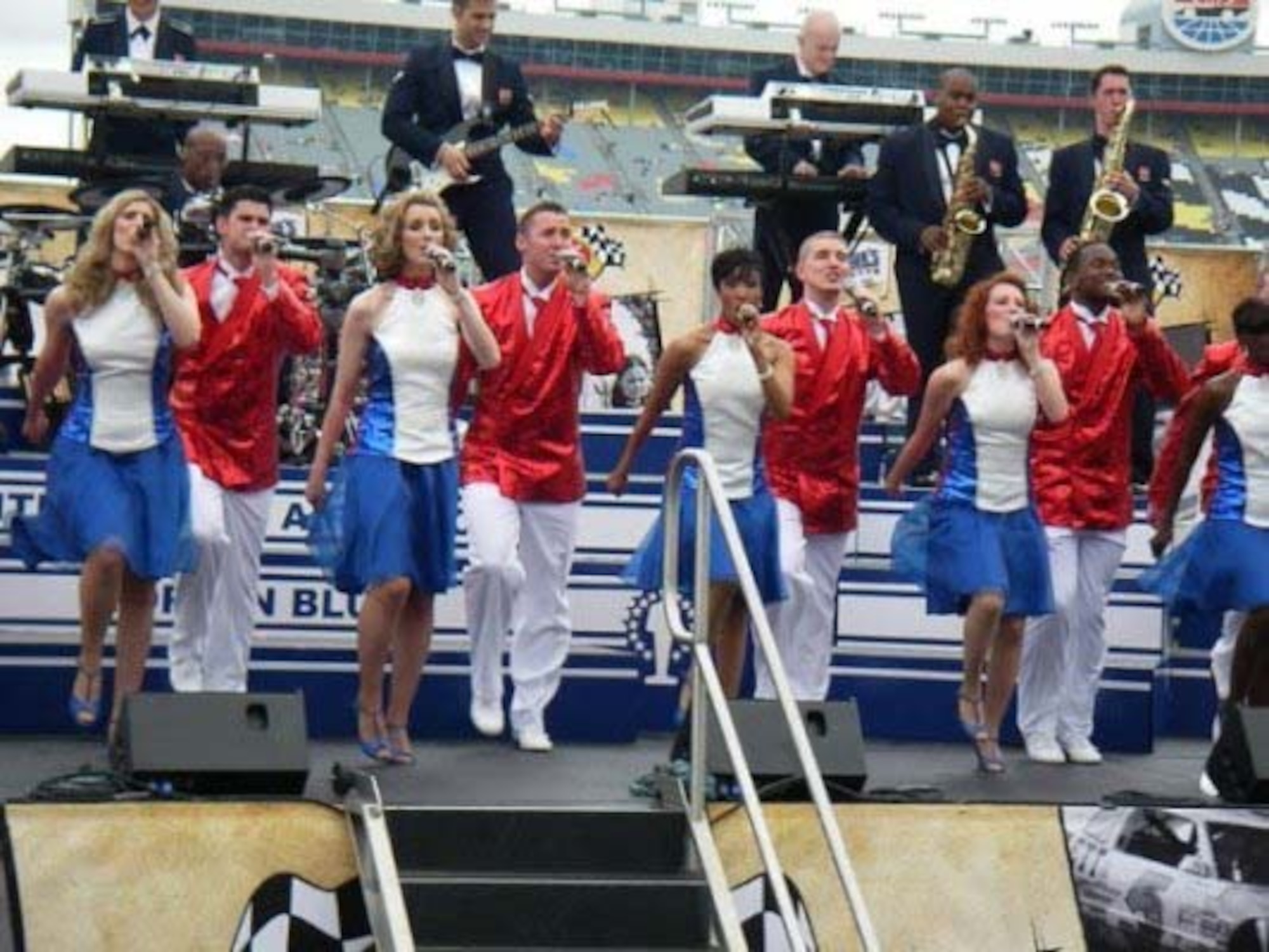 The Tops in Blue cast performs at a recent show.  They will present a free show Monday, Oct. 26, 7:30 p.m. at Northwest Florida State College's Outdoor Theater in Niceville. A second performance will also be held Tuesday, Oct. 27, 6:30 p.m. at Freedom Hangar, Hurlburt AFB. The Hurlburt performance is open only to those authorized access to the base. 

 
