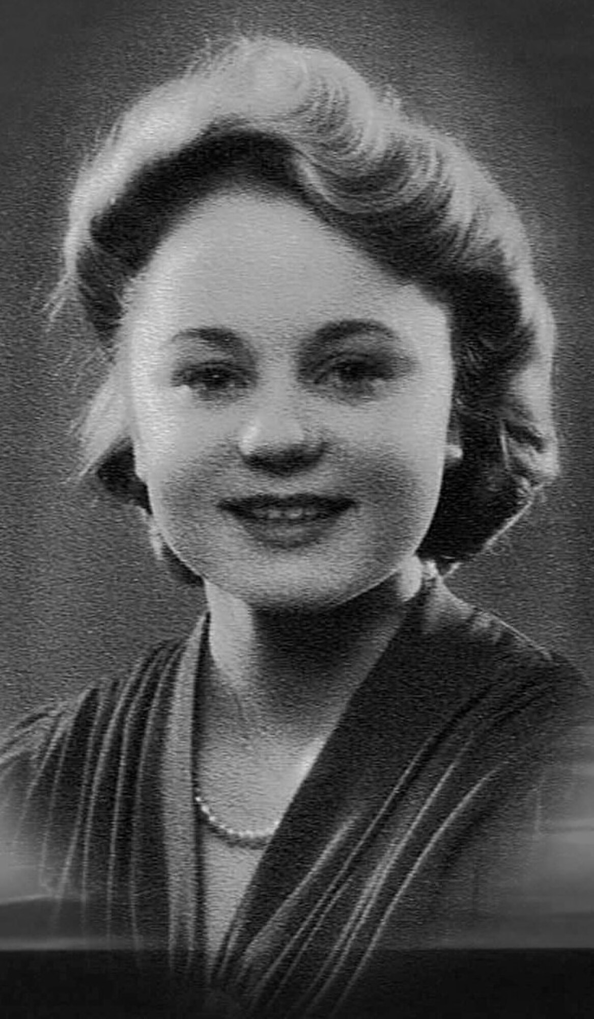Ms. Pauline "Bobby" Roberts as she appeared during the 1940's when she was engaged to Staff Sgt. Joseph G. "Zip" Zsampar.  Their romance tragically ended when the B-17F Flying Fortress bomber "FDR's Potato Peeler Kids"  in which he was the tail gunner was shot down with the loss of the entire crew on May 14, 1943. (Photo courtesy of Ms. Louise Smedley-Hampson)