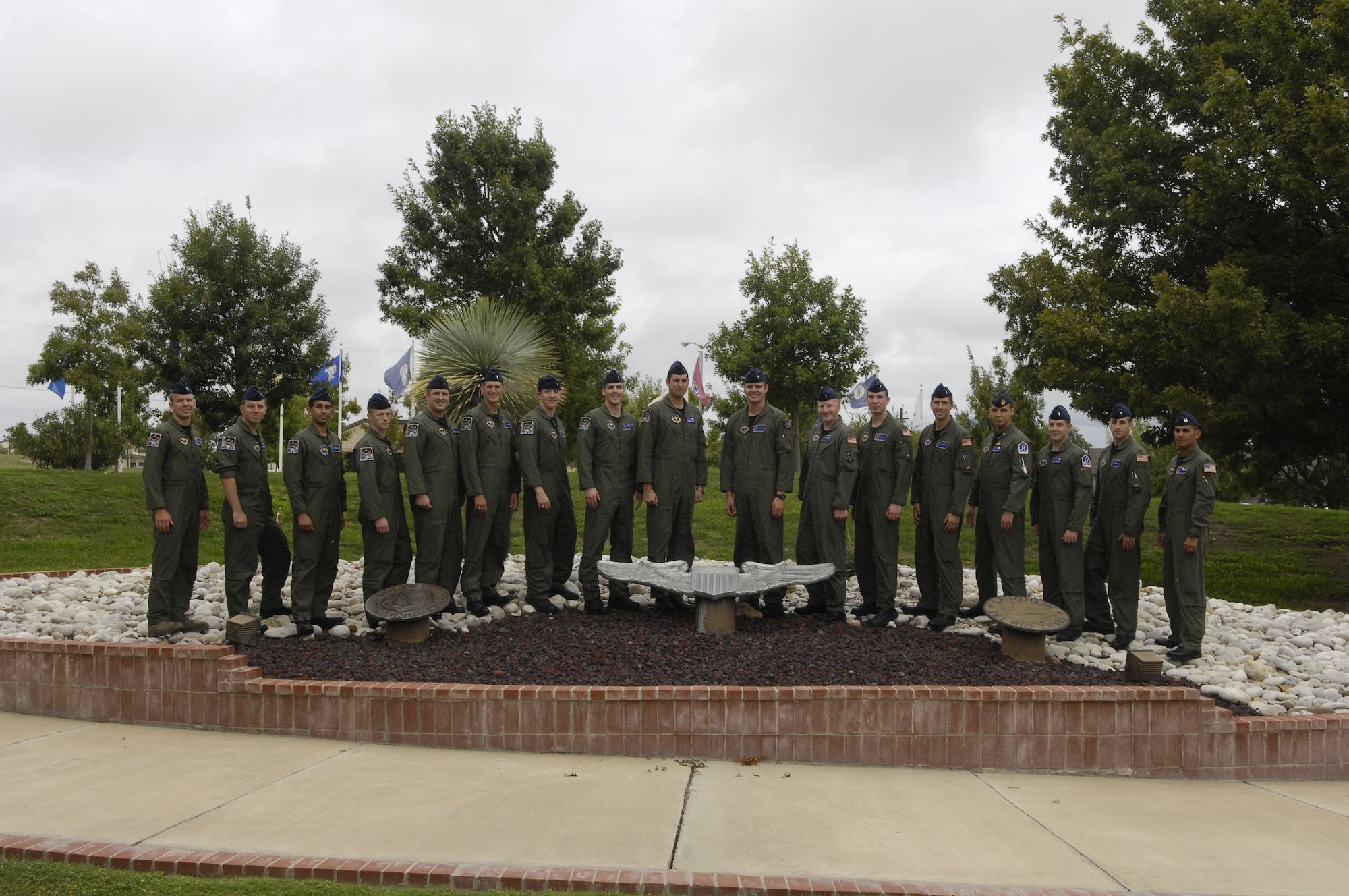 LAUGHLIN AIR FORCE BASE, Texas--Specialized Undergraduate Pilot Training class 09-15 pose for a class photo recently. Class 09-15 graduates Friday, Oct. 2. (U.S. Air Force photo by Jose Mendoza) 
