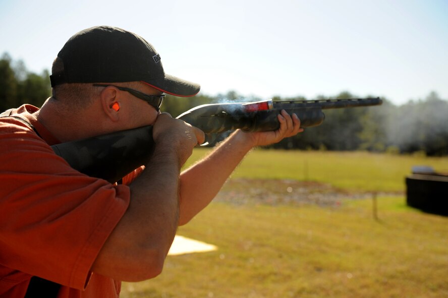 SHAW AIR FORCE BASE, S.C. -- Technical Sgt. Jonathan Law, 20th Aircraft Maintenance Squadron, participates  in the Viper Challenge skeet shoot event Sept. 29. The 20th Fighter Wing holds the Viper Challange annually and allows squadrons around the base to compete for the Viper Challange trophy. (U.S. Air Force Photo/Senior Airman David Minor)