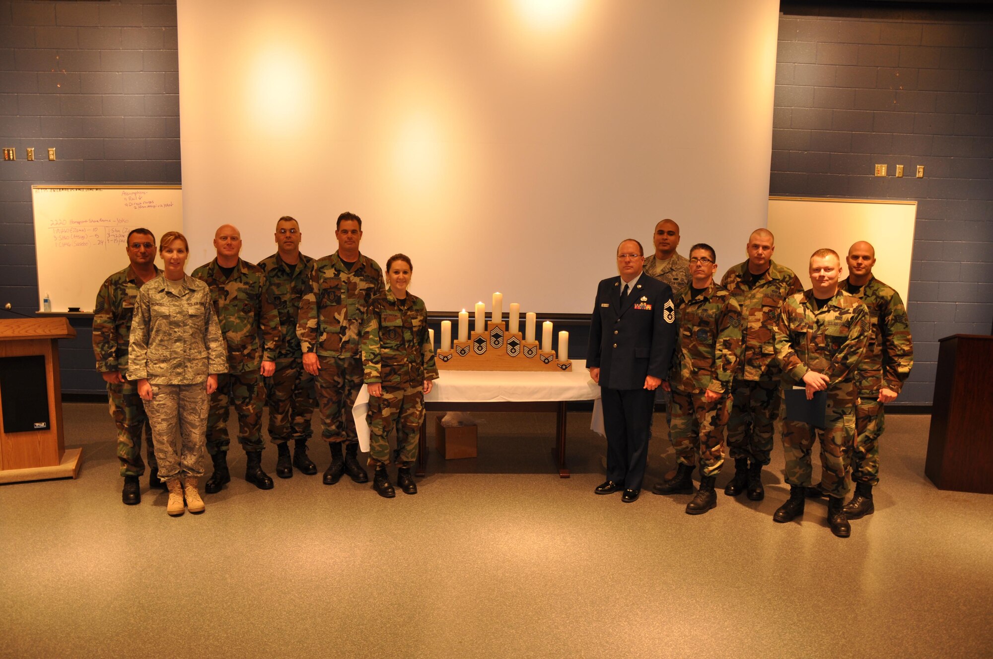 New NCOs, senior NCOs and chiefs attend the NCO recognition ceremony Sept. 12. (Air Force Photo/Tech. Sgt. Bob Sommer)
