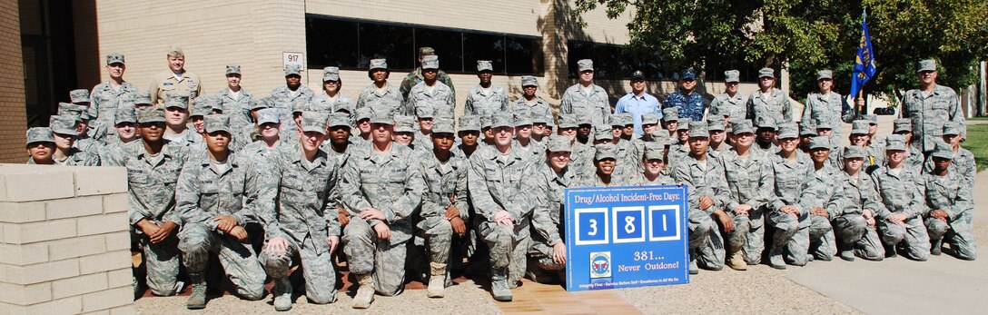 More than 600 permanent party and Airmen in Training from the 381st Training Squadron have gone 381 days without a single underage drinking, driving under the influence or drug-related incident as of Sept. 28. 