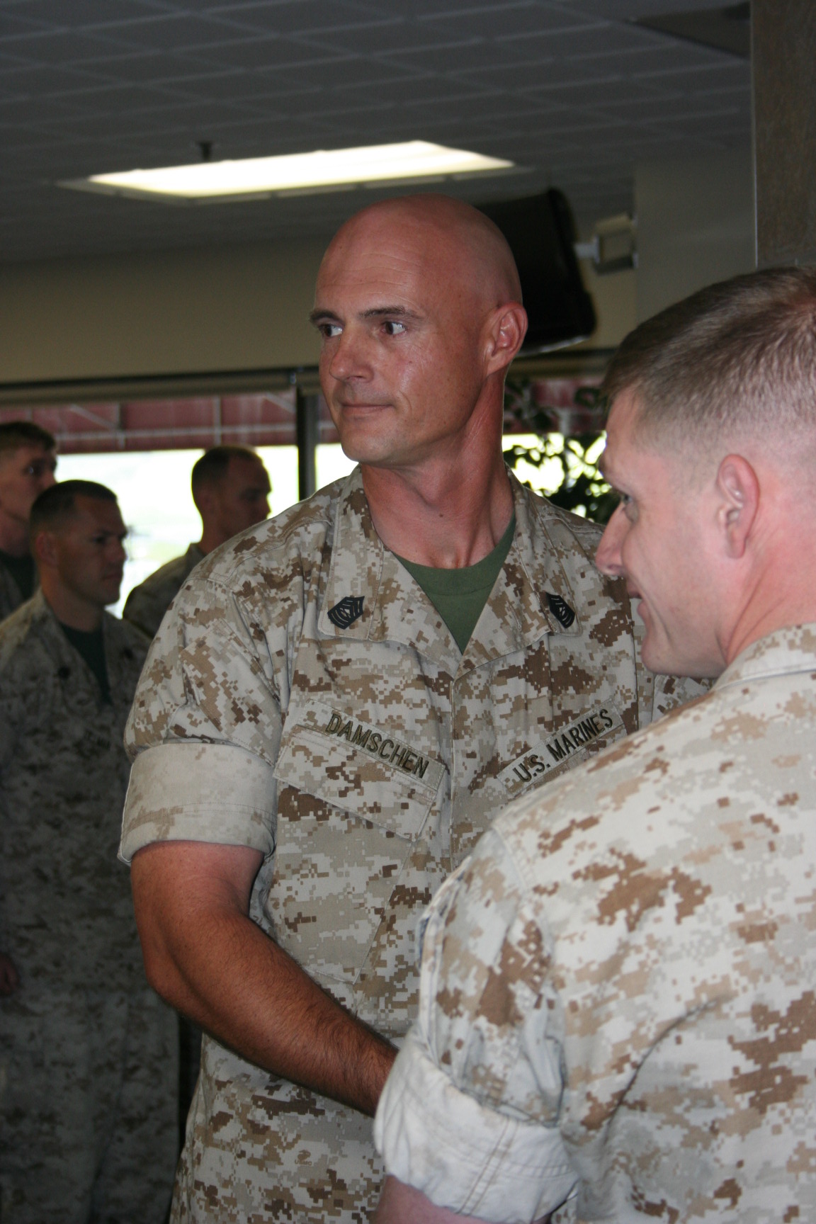 Master Sergeant John C. Damschen, Air Traffic Control Headquarters and Headquarters Squadron, Marine Corps Air Station, Camp Pendleton is newly promoted.