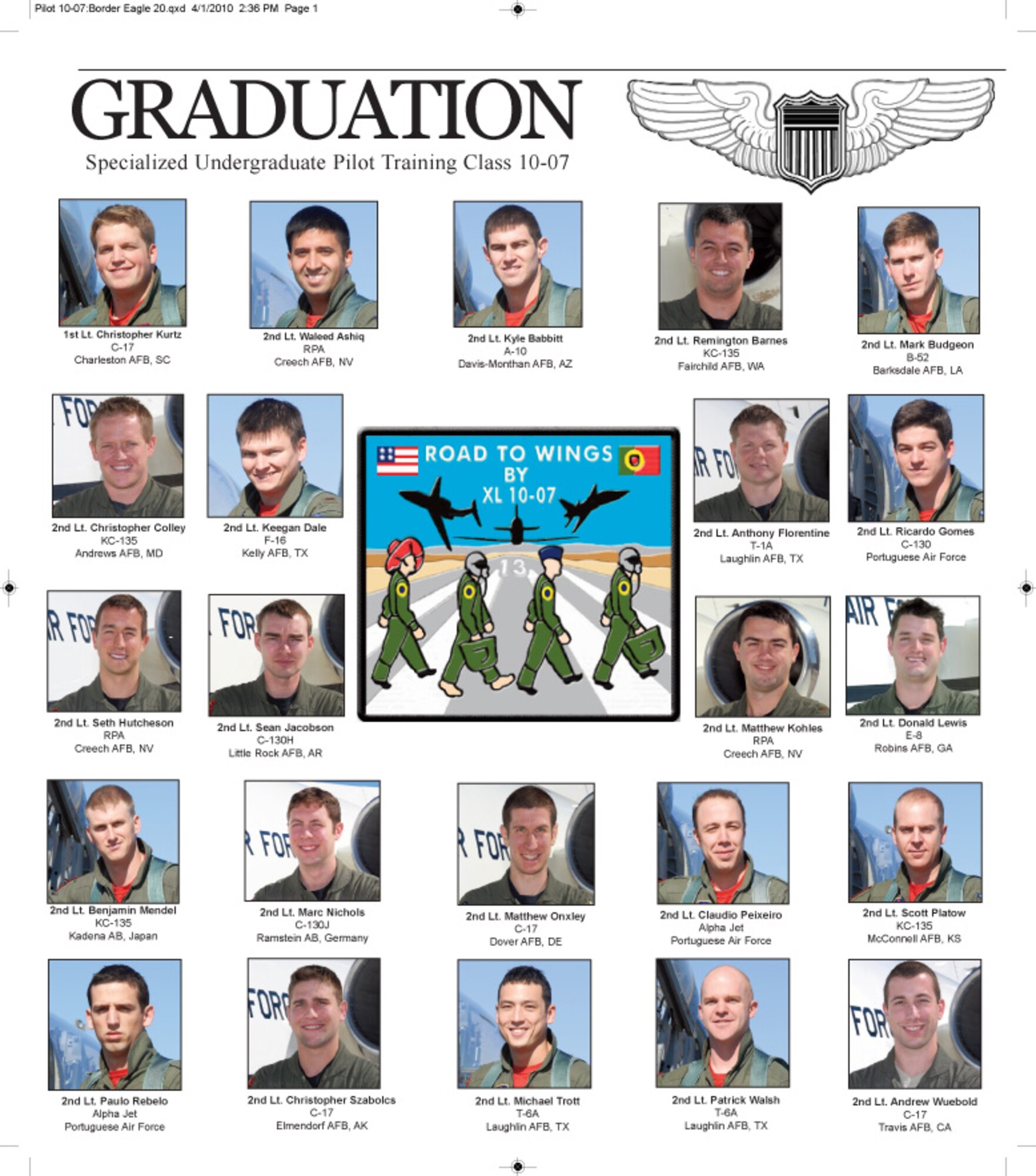 LAUGHLIN AIR FORCE BASE, Texas -- Specialized Undergraduate Pilot Training class 10-07 graduates April 2.