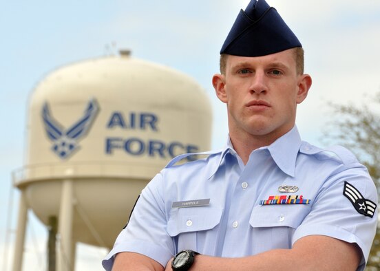 Senior Airman Andrew Harpole, 96th Communications Group, recently visited Washington with his wing commander and command chief.  He met key Air Force leadership as well as many congressional delegates from Florida.  He also recently returned from a tour in Iraq where his job was force protection.  (U.S. Air Force photo/Airman 1st Class Anthony Jennings.)