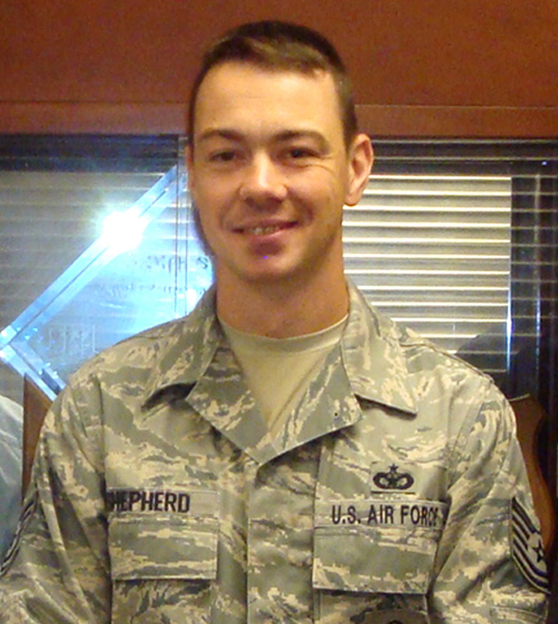 WRIGHT-PATTERSON AIR FORCE BASE, Ohio - Tech. Sgt. Greg Shepherd, 445th Security Forces Squadron, was selected as the 303rd Aeronautical Systems Wing quarterly award winner, reservist category, April 1. 