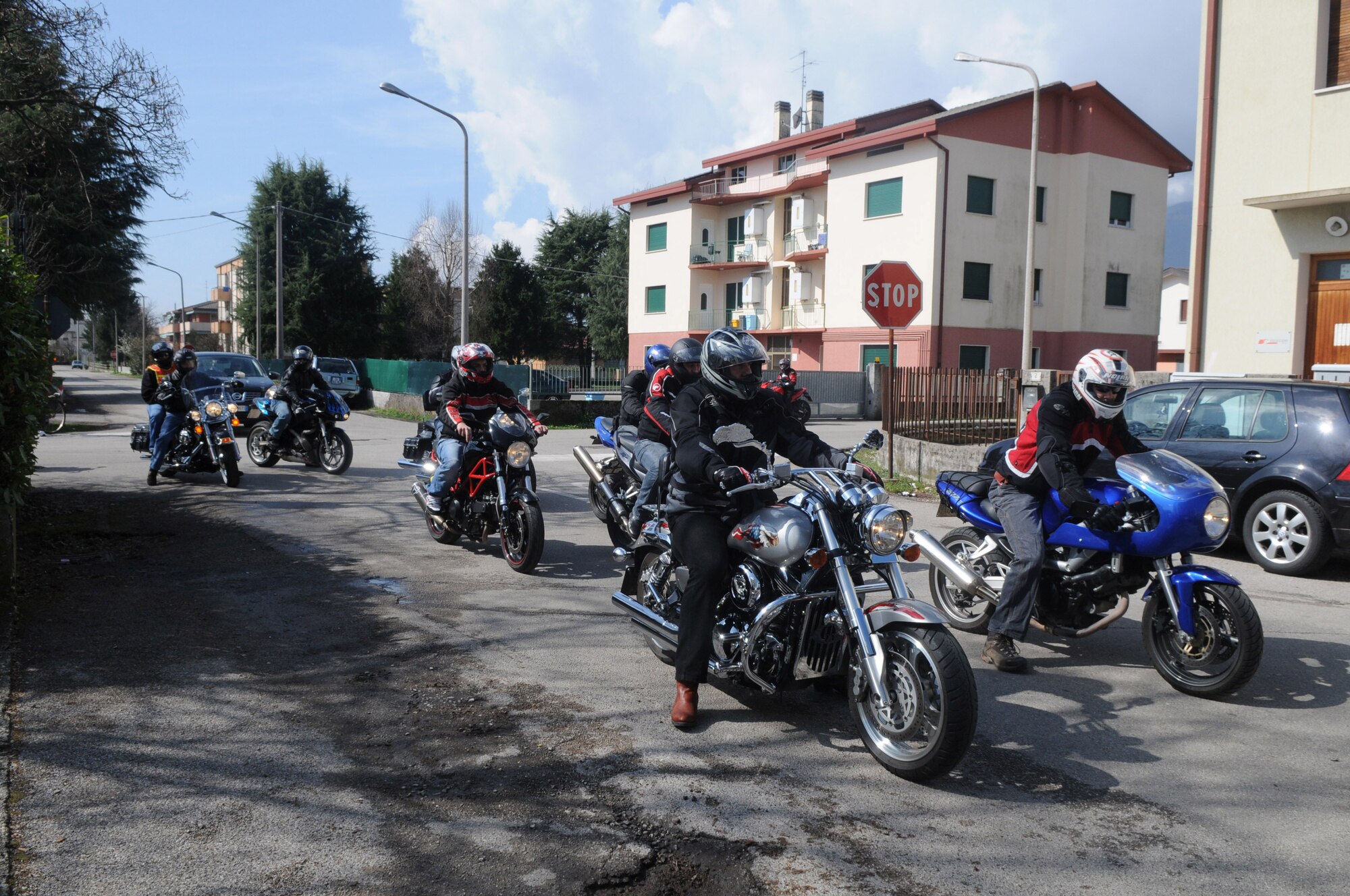 American and Italian motorcycle riders from Aviano came together on Mar. 27, to have their bikes blessed during the 18th annual event. There were approximately 85 bikes and 115 riders that traveled to the Moudonna del Monte, "Holy Lady of the Mountain" Church where the motorcycles were blessed during the riding season. (U.S. Air Force Photo/Staff Sgt. MercedesKimble L. Crossland)