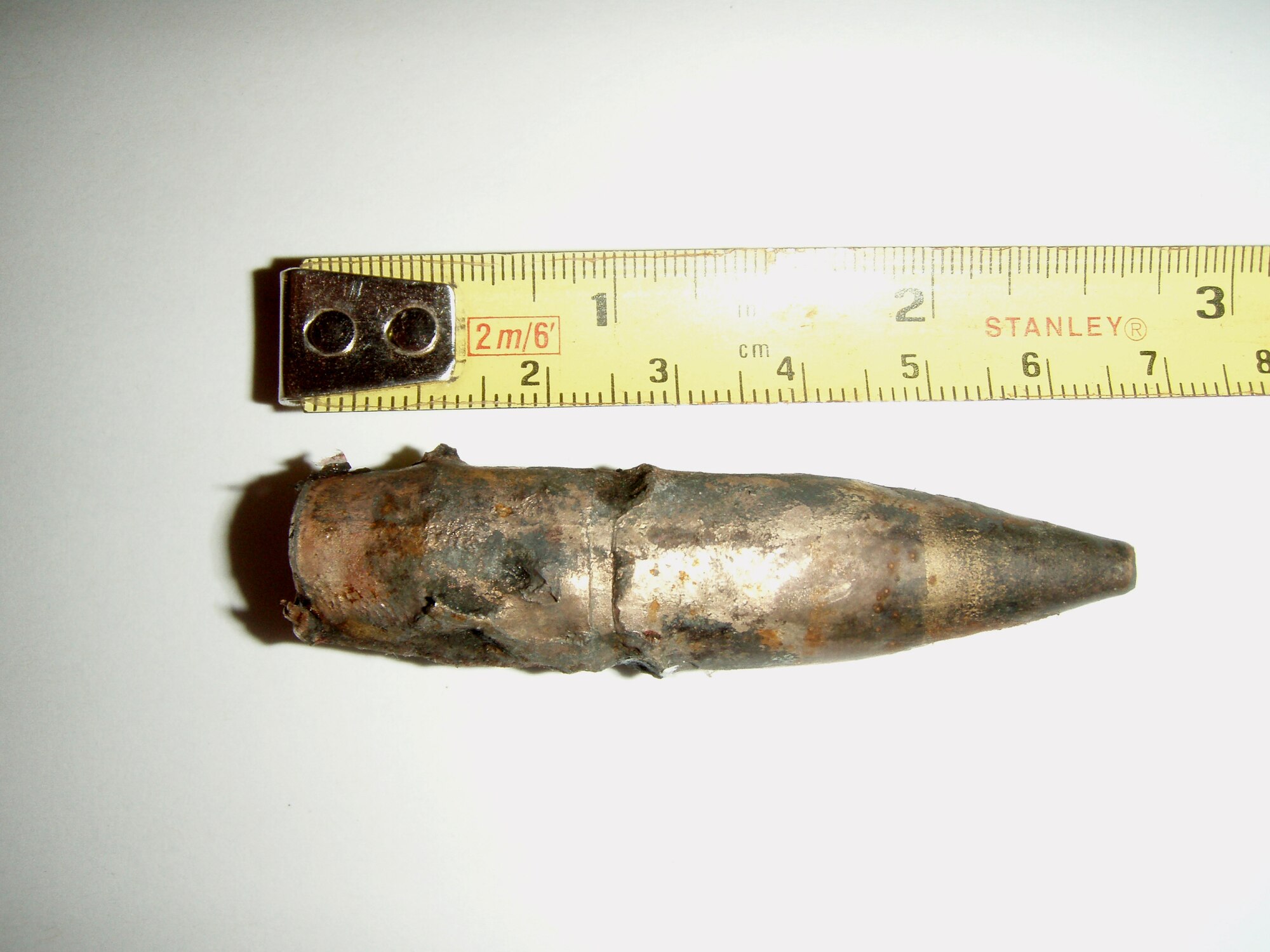 This 14.5 millimeter high explosive incendiary round was removed from the scalp of an Afghan National Army soldier at the Craig Joint Theater Hospital, Bagram Airfield, Afghanistan, March 18, 2010.The injury was sustained during an improvised  (Courtesy Photo)