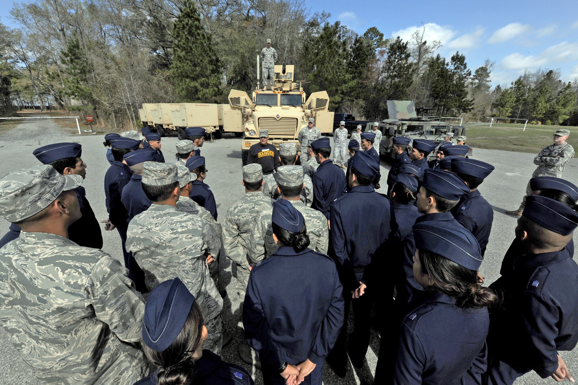 Col. Donald Derry speaks to cadets from the University of Puerto Rico Air Force ROTC Detachment 755 during a base visit March 23, 2010, at Moody Air Force Base, Ga. Colonel Derry is the 820th Security Forces Group commander. (U.S. Air Force photo/Airman 1st Class Benjamin Wiseman)