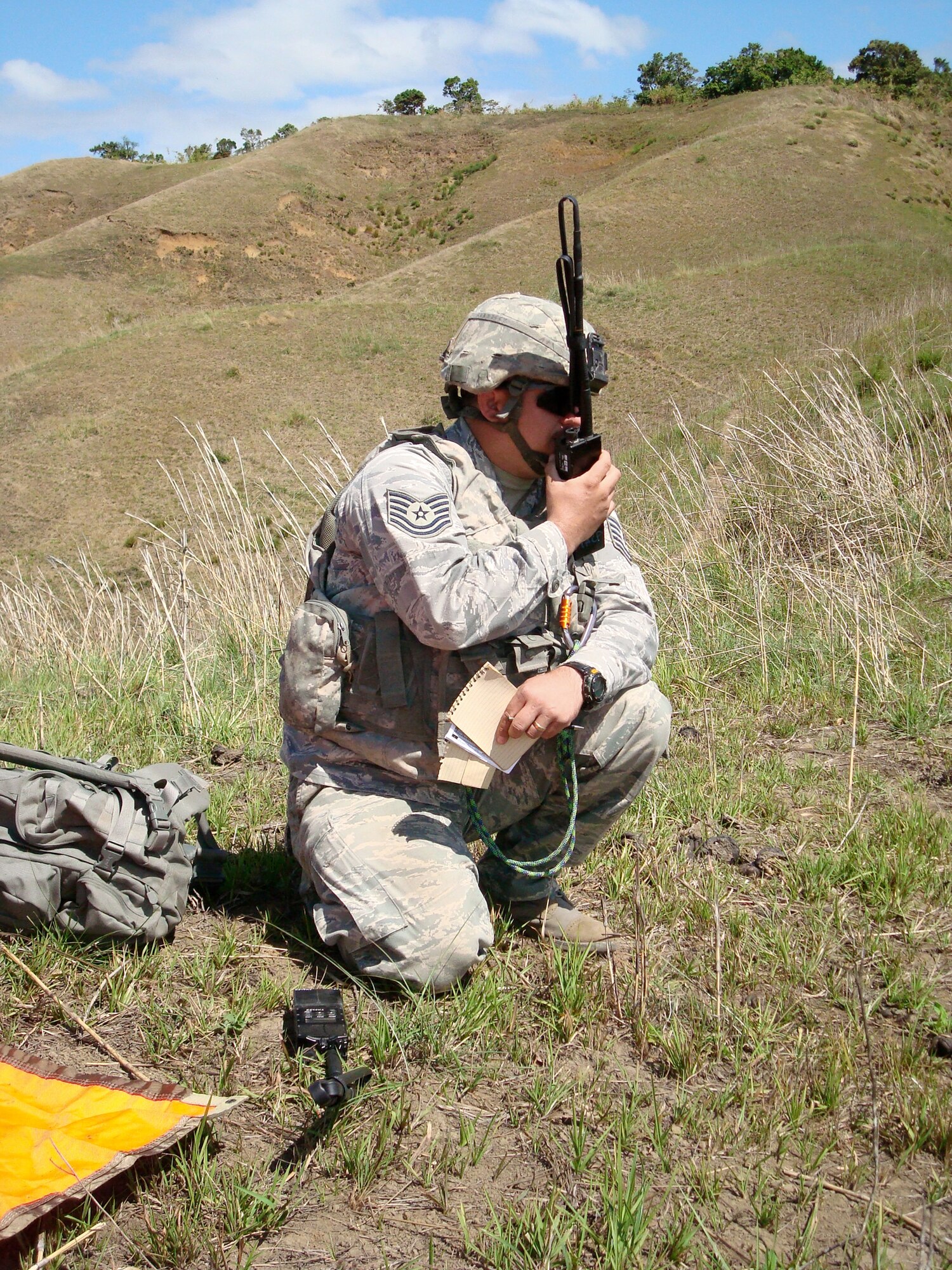 Staff Sgt. Travis Stricker communicates with various Air Force and Philippine air force aircraft ensuring a clear air flow and deconflicting aircraft altitudes during Exercise Balikatan 2010 March 20, 2010, in the Philippines.. Balikatan is an annual bilateral exercise designed to increase interoperability between the U.S. and Philippine air forces, and exercises the two nation's ability to operate together when responding to natural disasters. Sergeant Stricker is assigned to the 25th Air Support Operations Squadron deployed to the Philippines from Joint Base Pearl Harbor-Hickam, Hawaii. (U.S. Air Force photo)