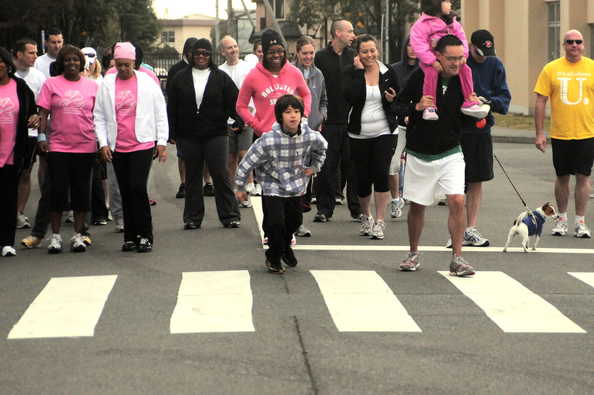 YOKOTA AIR BASE, Japan -- Runners begin the April Awareness Fun Run, April 3, to kickoff Awareness Month. April is recognized as the month of Alcohol Awareness, Child Abuse Prevention and Sexual Assault Awareness. (U.S. Air Force photo/Airman 1st Class Katrina R. Menchaca)