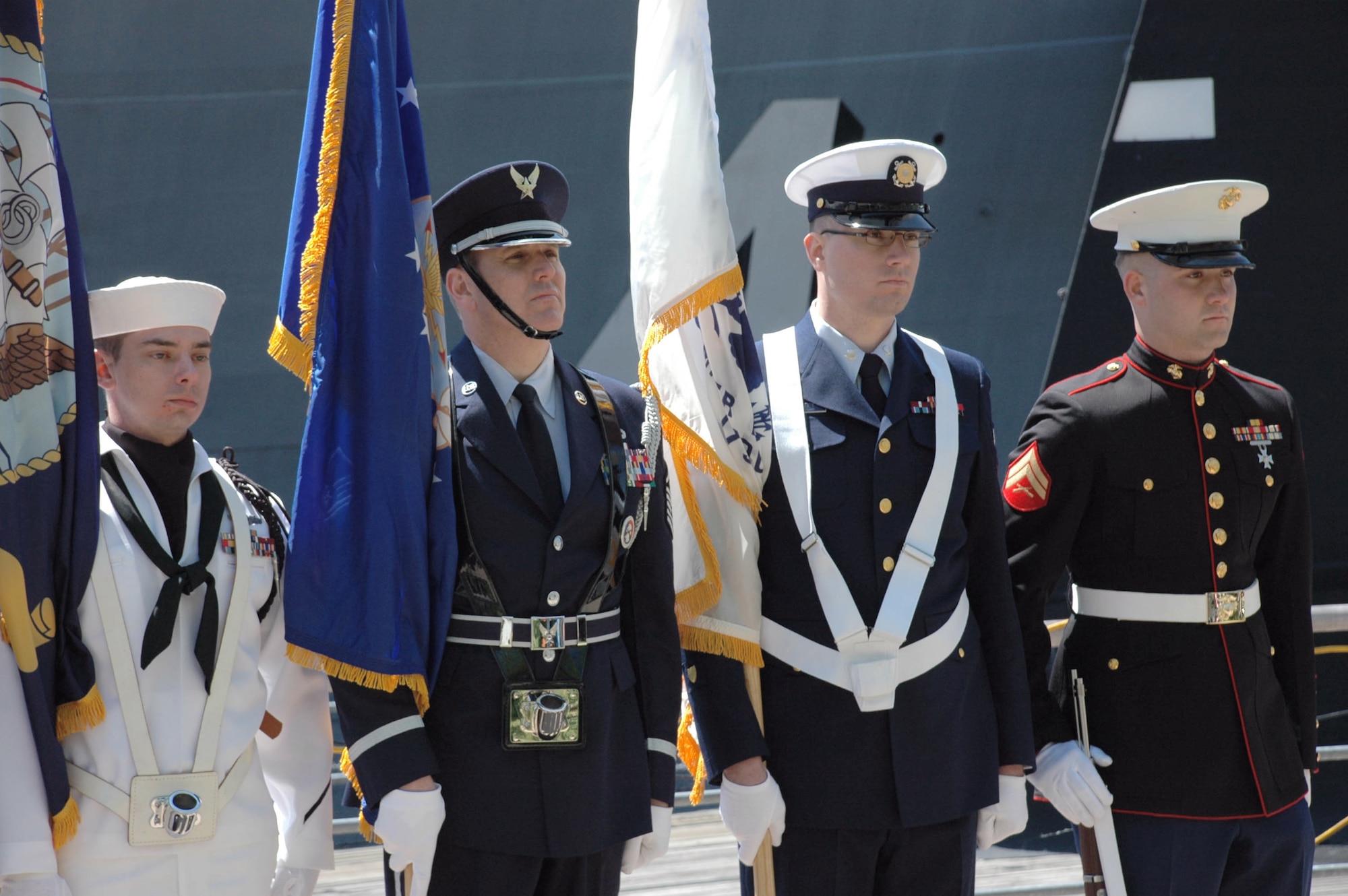 The opening of Armed Forces week ceremony at the Buffalo Naval Park, May 2008, Buffalo NY. Armed Forces week is a joint celebration of US Armed Forces and Canadian Guard. (U.S. Air Force photo by Staff Sgt. Joseph McKee)