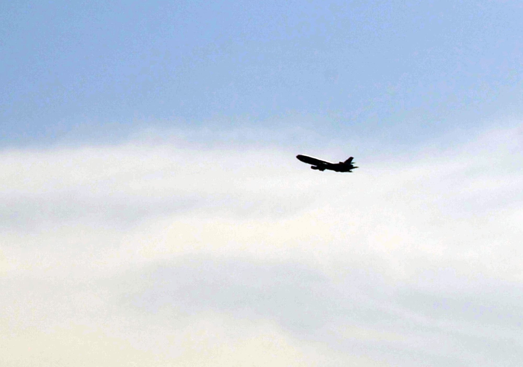 A KC-10 Extender from the 908th Expeditionary Air Refueling Squadron takes off for a combat air mission in the U.S. Central Command area of responsibility during operations at a non-disclosed base in Southwest Asia on April 5, 2010. The KC-10s deployed to Southwest Asia with the 908th EARS and the 380th Air Expeditionary Wing are from Joint Base McGuire-Dix-Lakehurst, N.J., and Travis Air Force Base, Calif. The KC-10 is the Air Force's largest tanker and in 2009, aircraft assigned to the 908th EARS flew more than 4,700 combat missions offloading more than 422 million pounds of fuel to more than 31,400 aircraft. (U.S. Air Force Photo/Master Sgt. Scott T. Sturkol/Released)