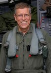 Lee Webber, President and Publisher for The Honolulu Advertiser, poses for a photo after suiting up for an incentive flight on an F-16 Falcon with personnel from the 100th Fighter Squadron, TDY to Joint Base Pearl Harbor Hickam, Hawaii, Apr. 7, 2010. (U. S. Air Force photo/Tech. Sgt. Jerome S. Tayborn)