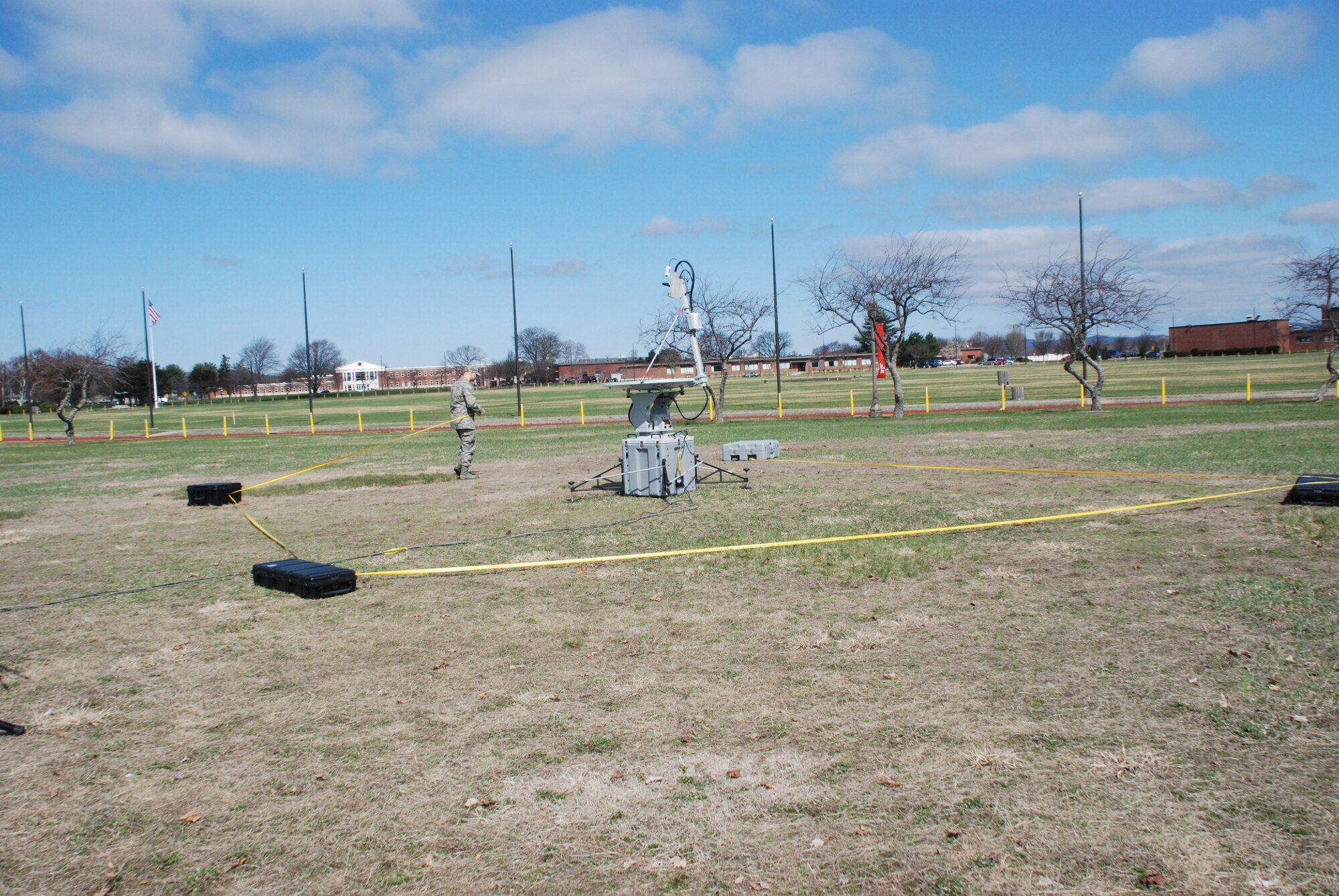 Members of the 439th Communications Squadron conduct an exercise with the Joint Incident Site Communications Capability system on Thursday, April 1. Westover is the first Air Force Reserve Command base to receive the JISCC 