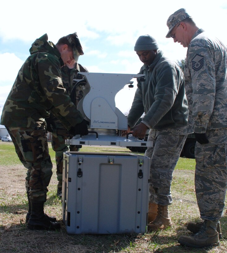 Members of the 439th Communications Squadron conduct an exercise with the Joint Incident Site Communications Capability system on Thursday, April 1. Westover is the first Air Force Reserve Command base to receive the JISCC 