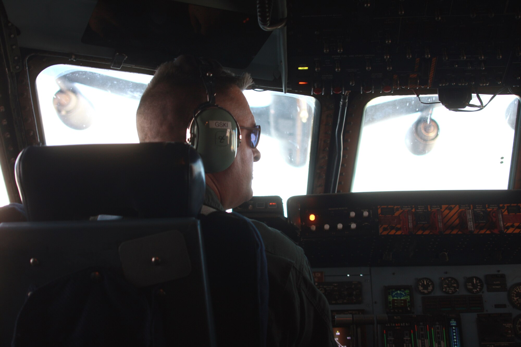 WRIGHT-PATTERSON AFB, Ohio - Lt. Col William Gorczynski, 89th Airlift Squadron, flys a local air refueling training mission April 1 in preparation for an increased operations tempo in support of the surge in Afghanistan. (Air Force photo/Senior Airmen Mikhail Berlin)