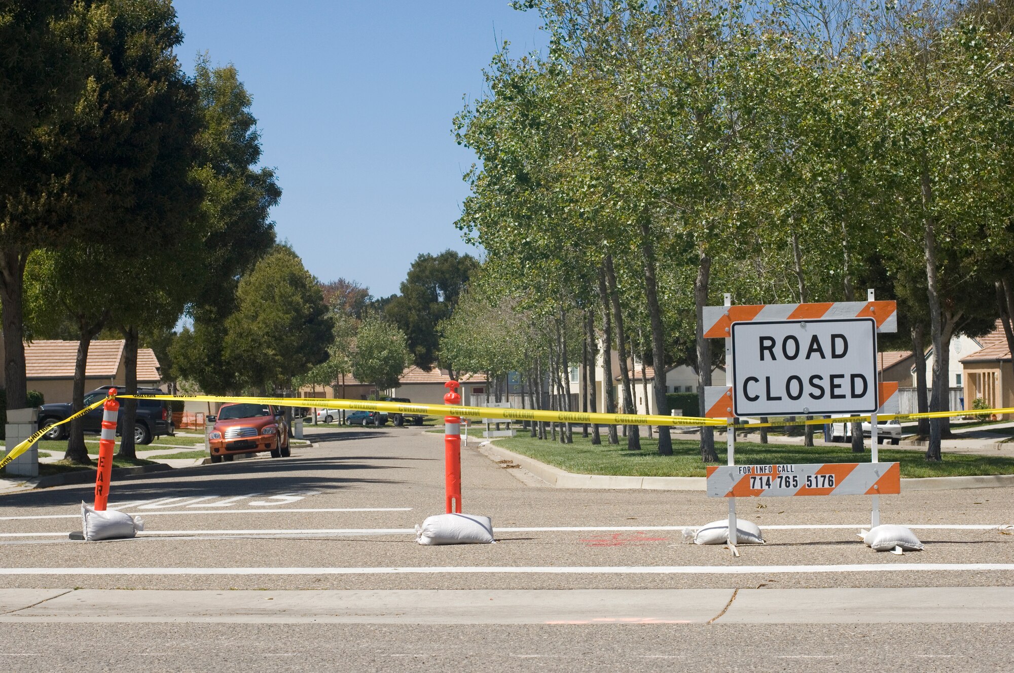 VANDENEBERG AIR FORCE BASE, Calif. – A section of Ocean Avenue is closed off during construction on Utah Avenue here Thursday, April 8, 2010. The construction will replace aging water pipes to improve quality of life in base housing. (U.S. Air Force photo/Staff Sgt. Levi Riendeau)
