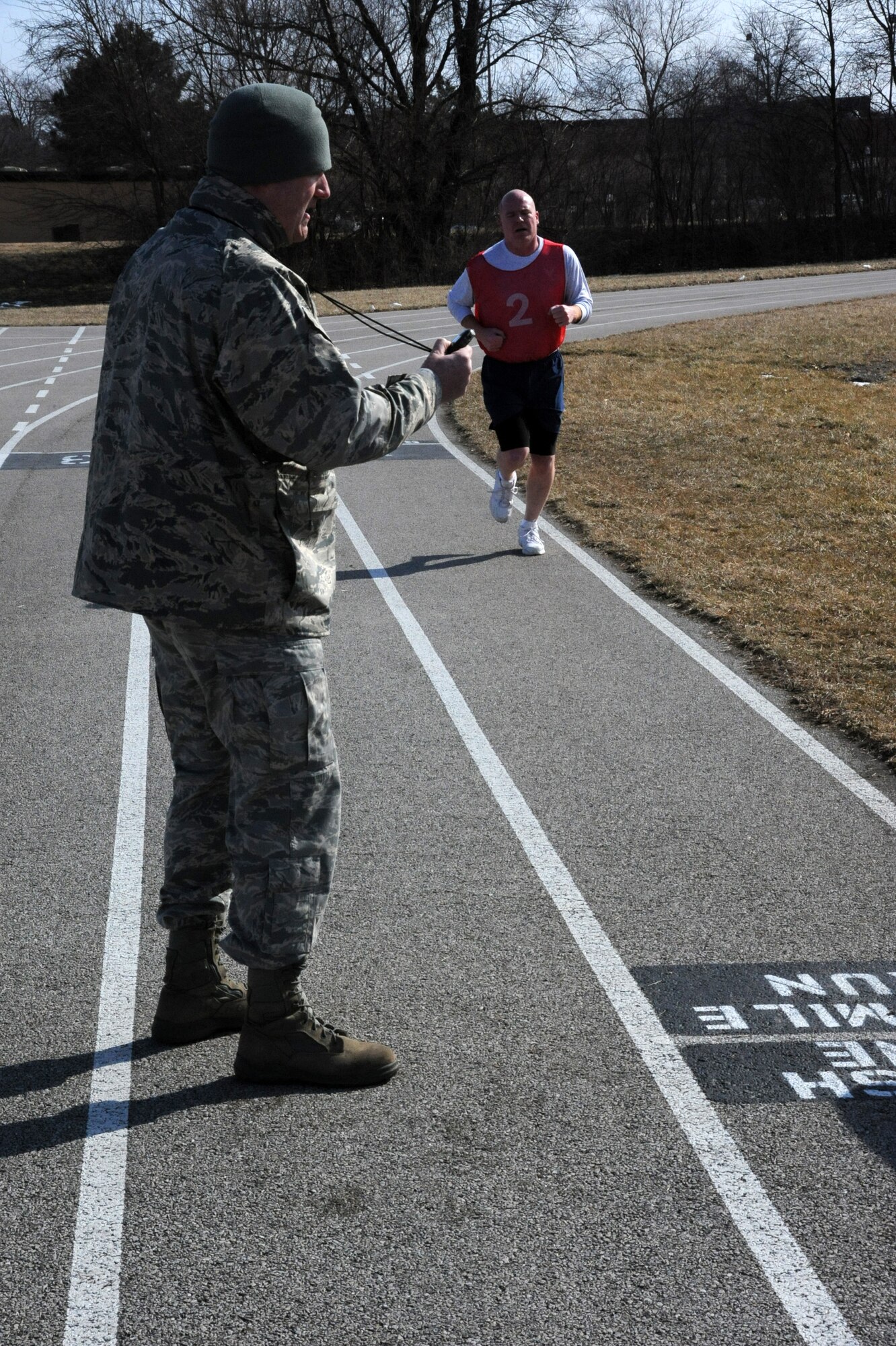 Air Force Reservists at the 932nd Airlift Wing worked on physical fitness training during a recent Unit Training Assembly drill weekend.  The program helps encourage all members to stay fit throughout the year and throughout their lifetime by developing good exercise habits.  (U.S. Air Force photo/Maj. Stan Paregien)