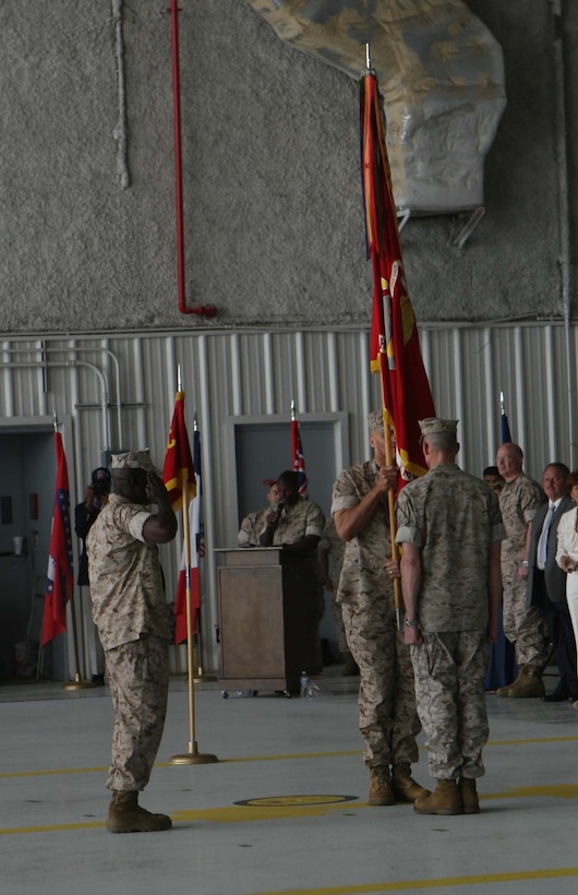 Maj. Gen. James L. Williams relinquished command of the 4th Marine Division, based out of New Orleans, to Brig. Gen. James M. Lariviere during a change of command ceremony held here April 10 at the Naval Air Station, Joint Reserve Base Fort Worth.