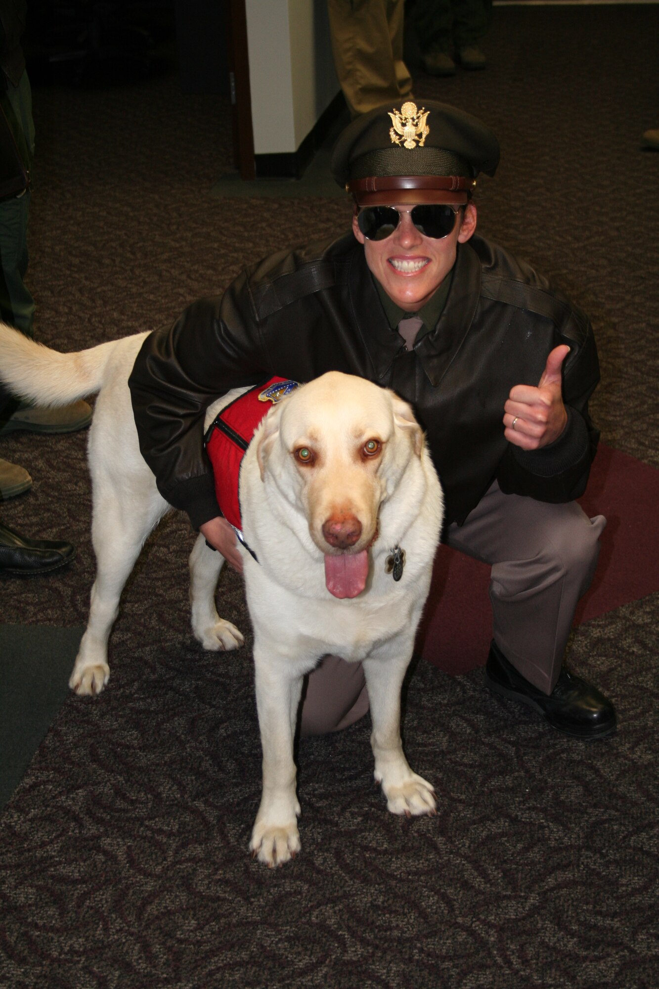 Maj. Judy Kelley, and her faithful dog "B-25" (a.k.a. Nugget), are 310th Space Wing's official mascots for Guardian Challenge 2010.