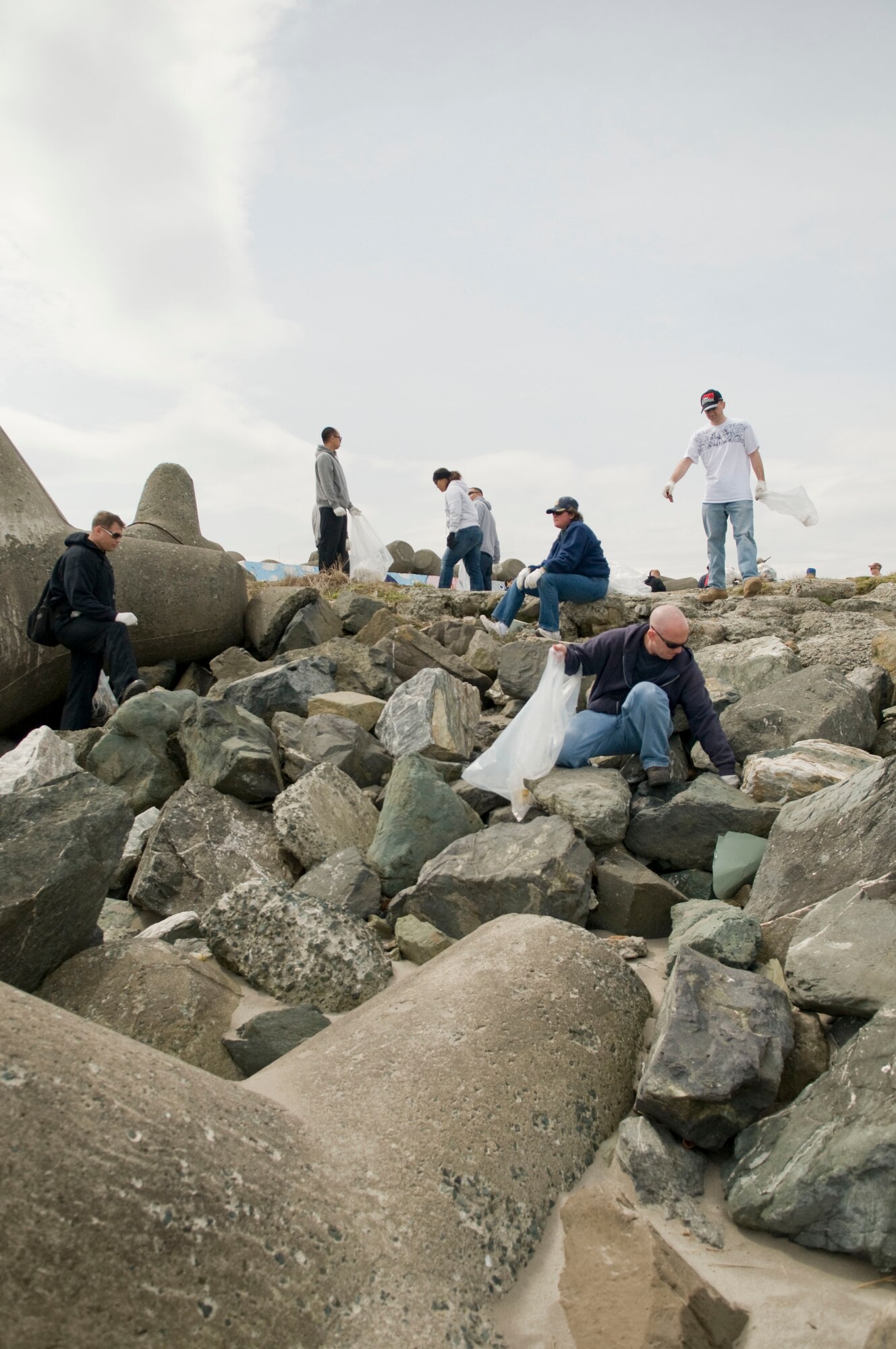 MISAWA AIR BASE, Japan – More than 300 volunteers from Misawa Air Base and the local Japanese community volunteered at the 13th Annual Misawa Port and Beach cleanup event, April 10. Volunteers recovered approximately 8,000 pounds of debris and trash from the area. (U.S. Air Force photo/Senior Airman Jessica Lockoski)