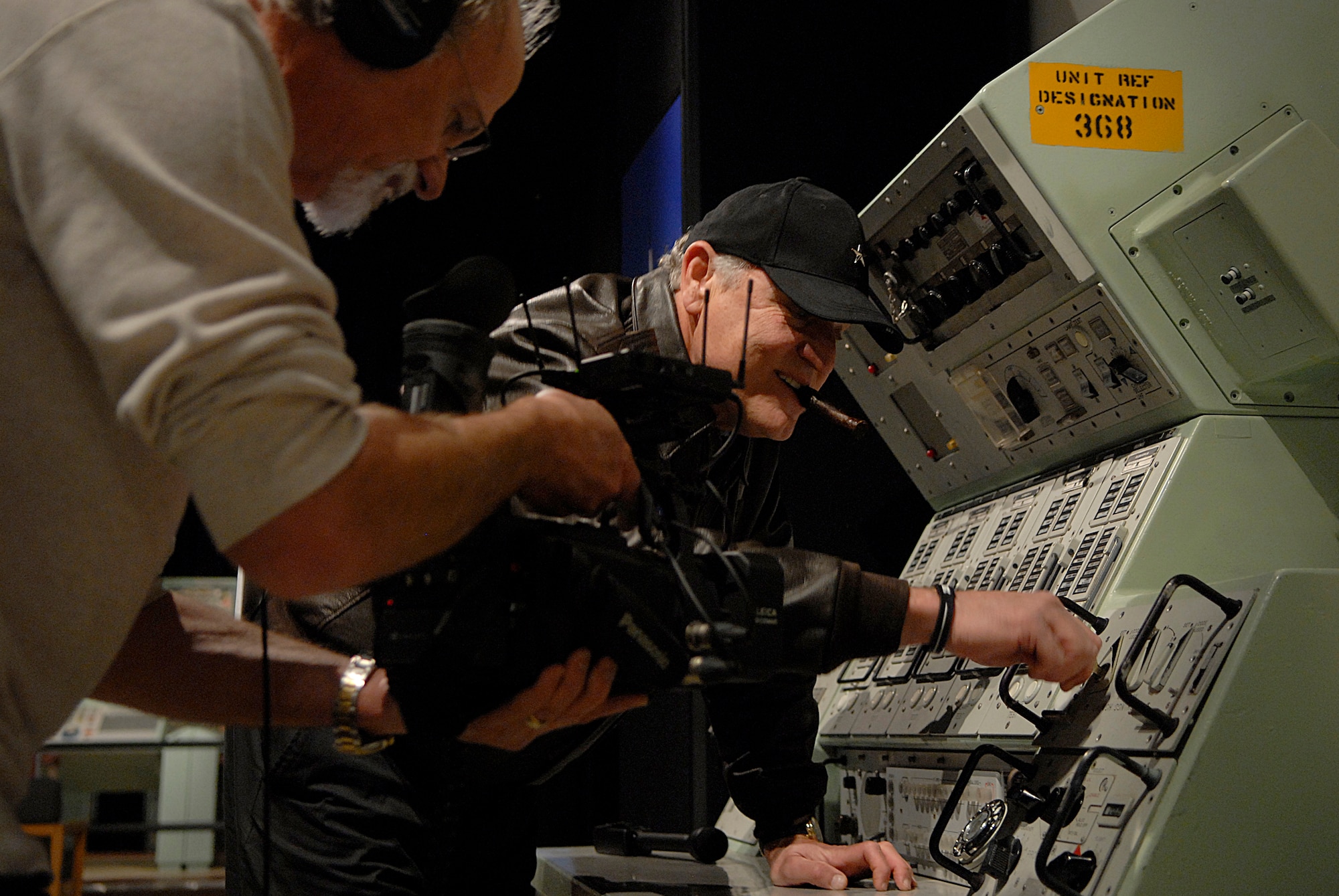 VANDENBERG AIR FORCE BASE, Calif. -- Hollywood actor, Mr. Bill Smitrovich, plays a fictitious brigadier general during his performance in an Air Force Space Command 2010 Guardian Challenge video at the Vandenberg Heritage Museum here Friday, April 9, 2010. The intent of the video is to boost morale and it will be shown during the Air Force Space Command 2010 Guardian Challenge at Peterson Air Force Base, Colo. (U.S. Air Force photo/Senior Airman Andrew Satran) 

 