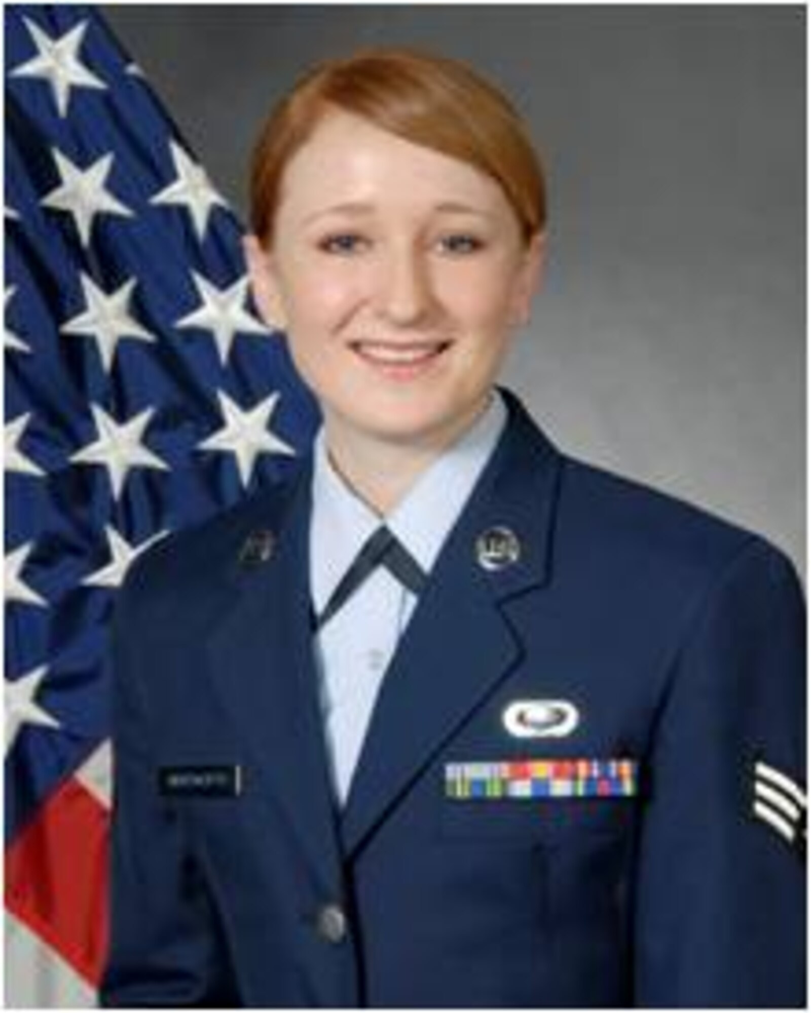 Senior Airman Chelsea Whitworth, 607th Air Operations Center target development analyst, was selected for and participated in the 39th annual USO Six Star Salute April 8-9. She was awarded $1,000 in educational scholarships from the USO. (U.S. Air Force photo)  