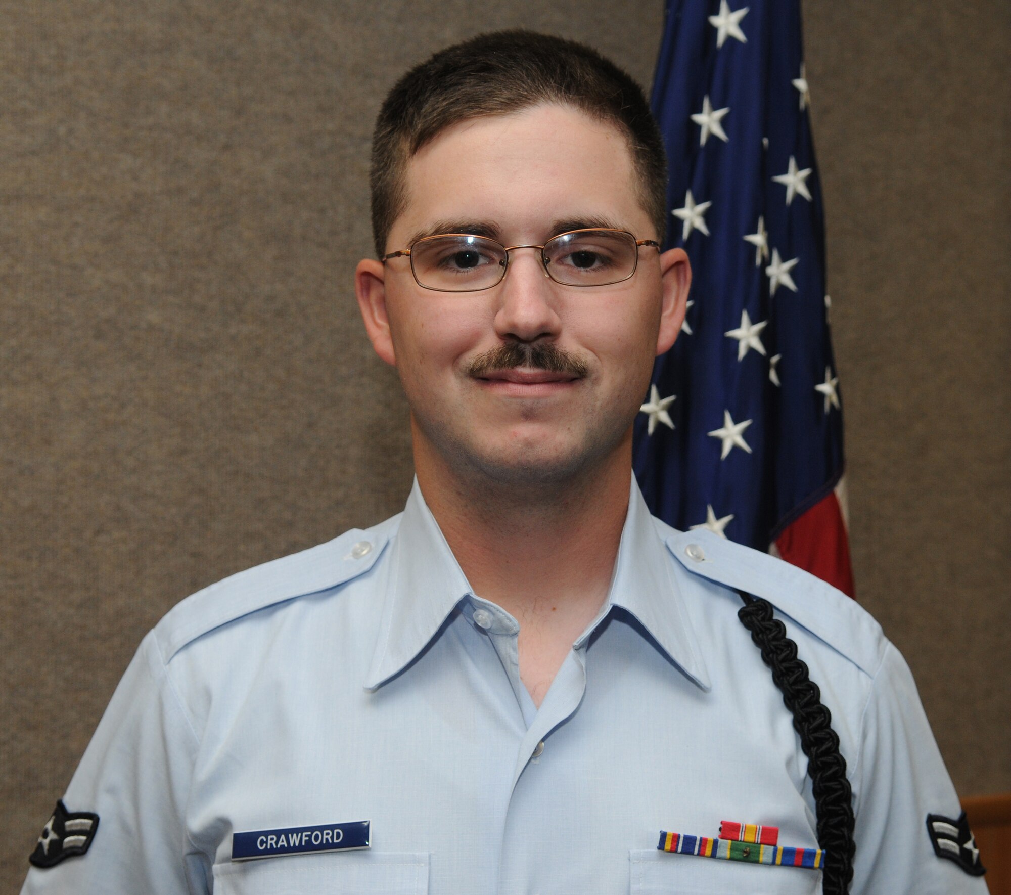 GOODFELLOW AIR FORCE BASE, Texas -- Airman 1st Class Andrew Crawford, 312th Training Squadron student of the month, April 9, 2010. (U.S. Air Force photo/Airman 1st Class Clayton Lenhardt)