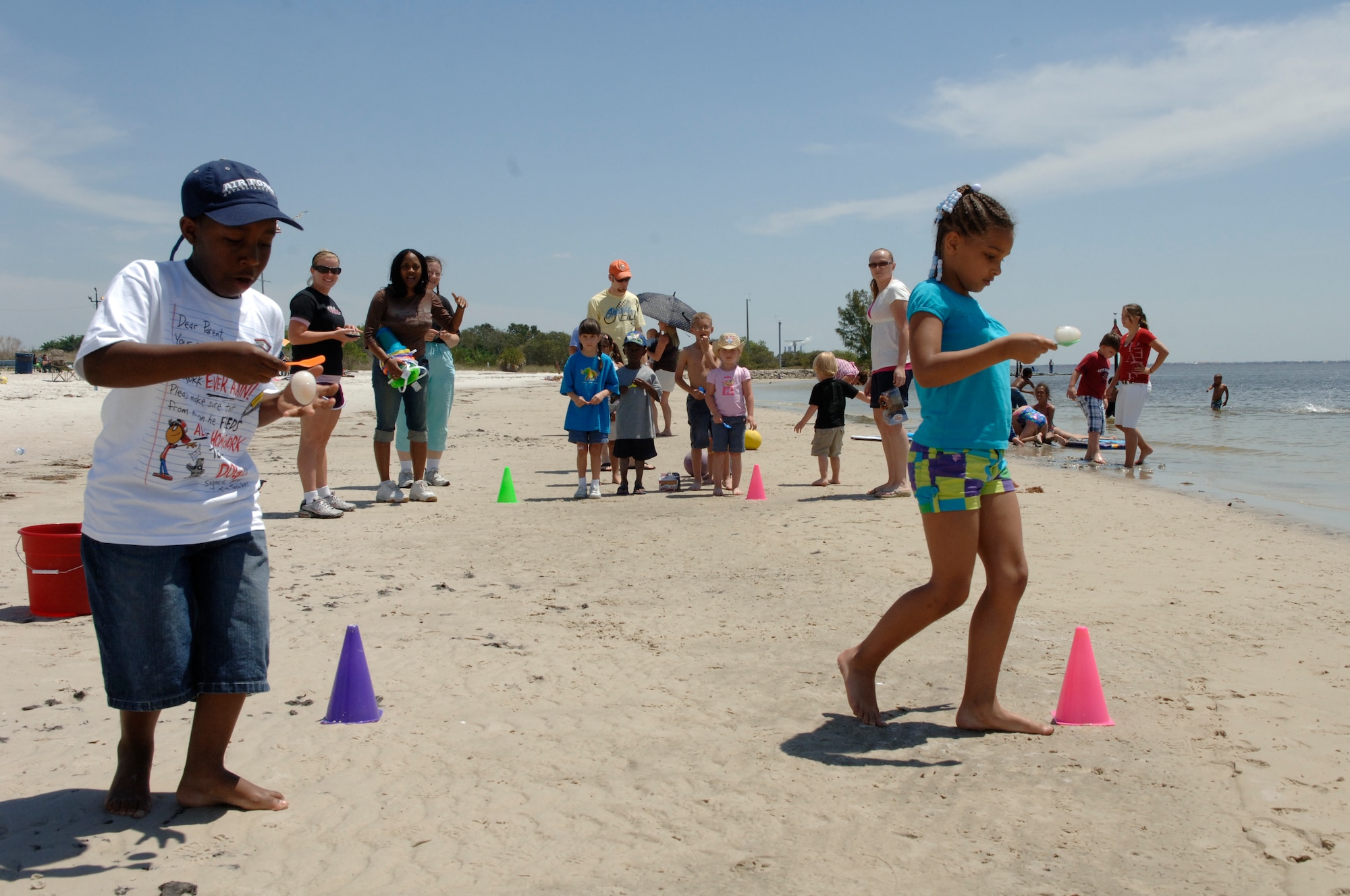 Egg races were part of the fun children's activities at the family day picnic
(U.S. Air Force Photo by Capt. Shane Huff)