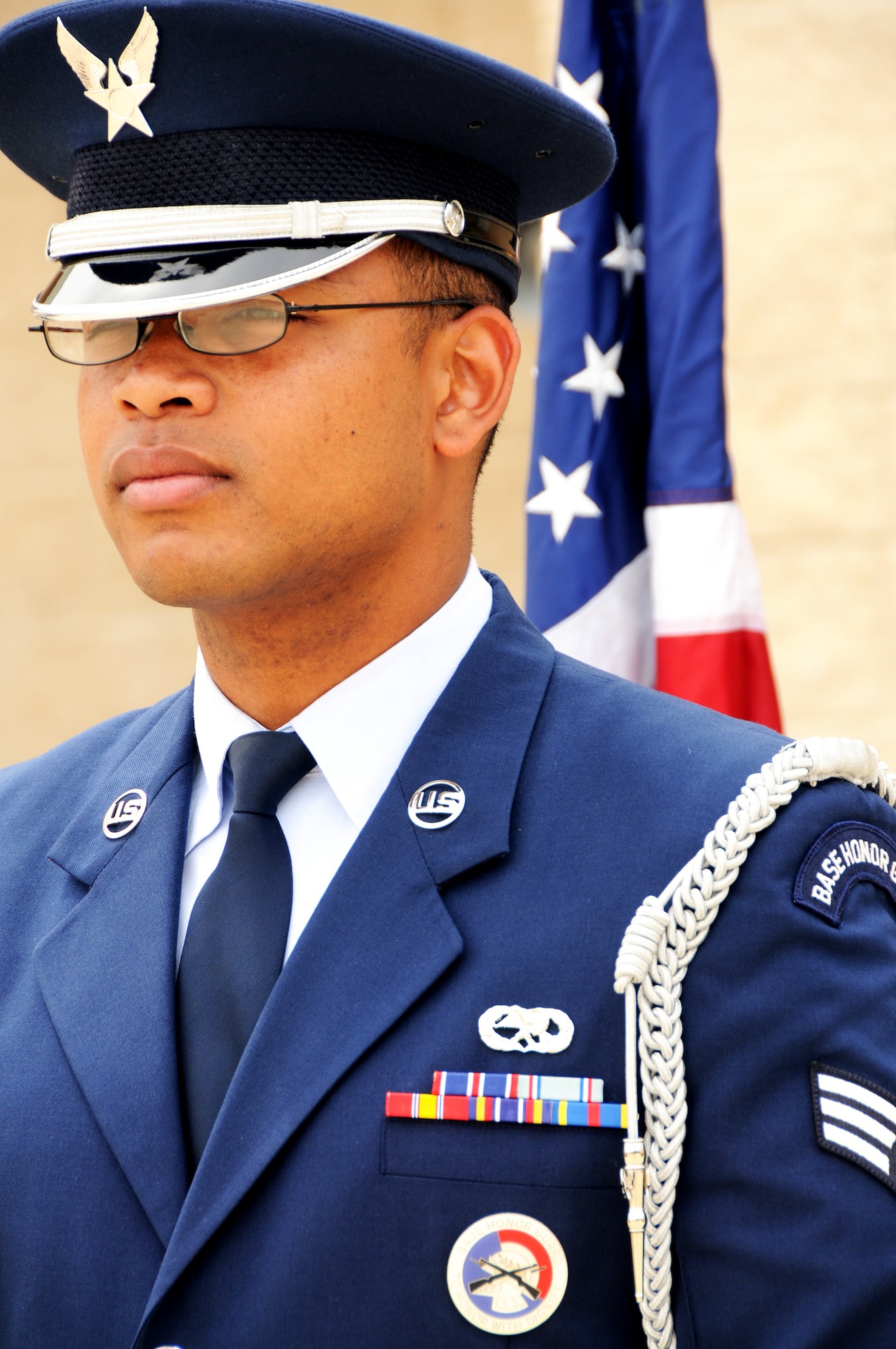 Senior Airman Gabriel Wills waits for the command as members of the Eglin Honor Guard practice their routine prior to the 919th Operations Group assumption of command ceremony April 10 at Duke Field.  (U.S. Air Force photo/Tech Sgt. Samuel King Jr.)